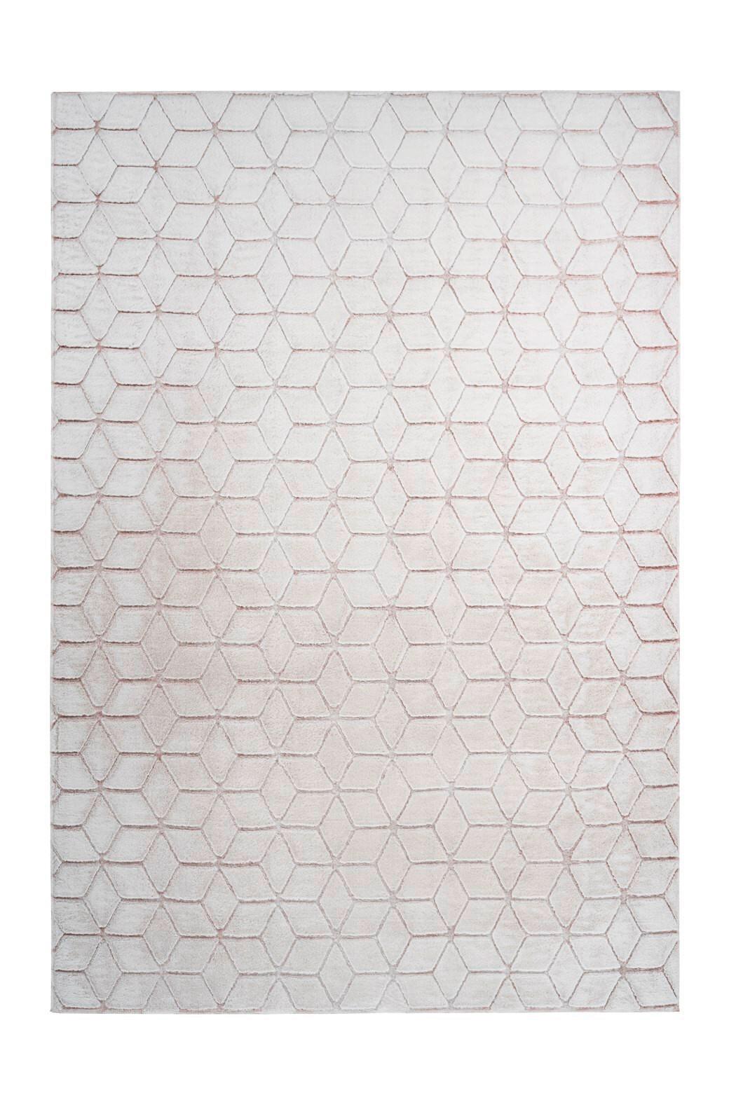 Teppich Weiß, Roségold Vivica 125, BxL: 160x230 cm - Roségold/Weiß, KONVENTIONELL, Textil (160/230cm)
