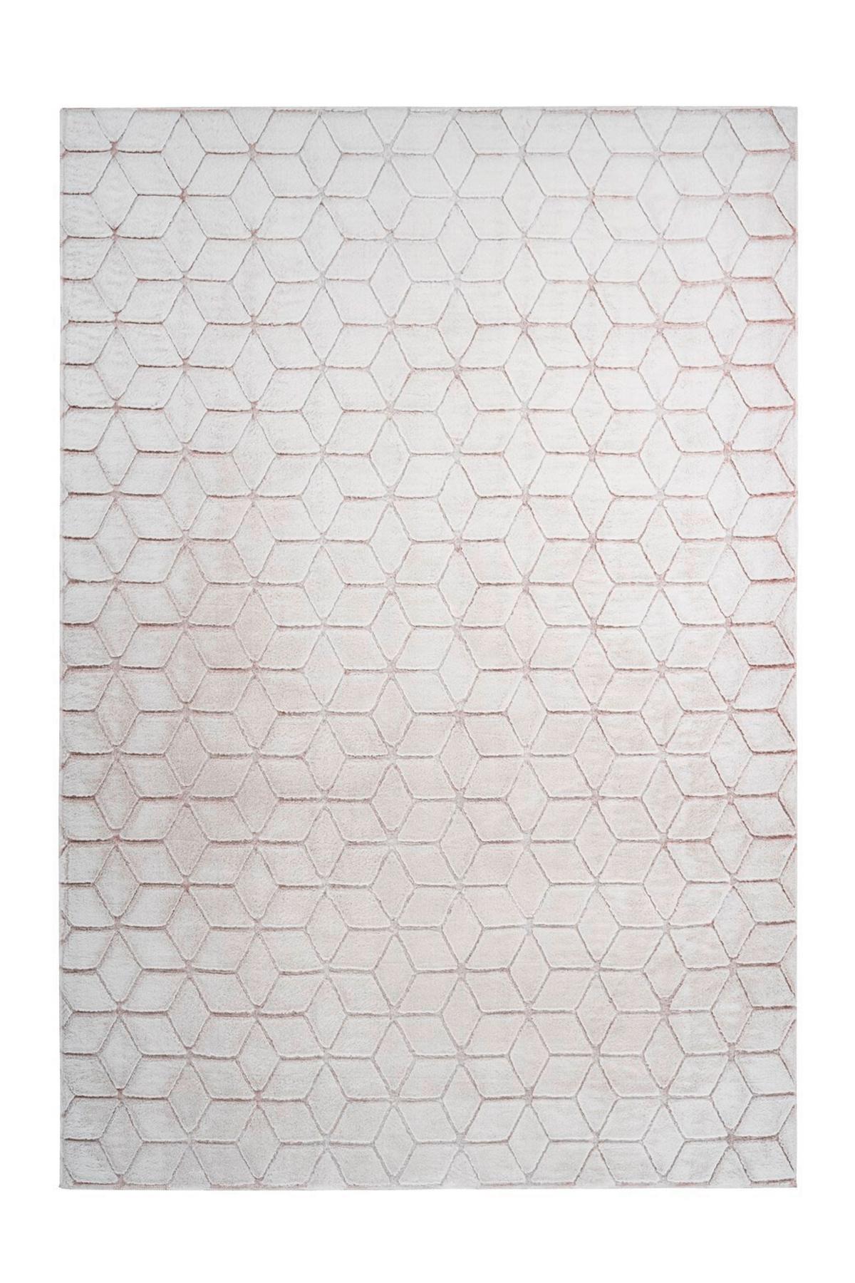 Teppich Weiß, Roségold Vivica 125, BxL: 160x230 cm - Roségold/Weiß, KONVENTIONELL, Textil (160/230cm)