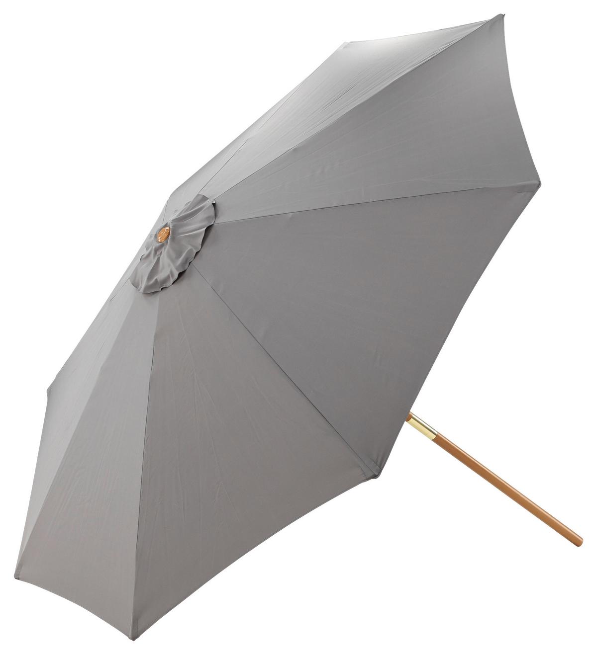 Sonnenschirm Ixos DM: 300cm H: 244cm Grau - Grau, KONVENTIONELL, Holz/Textil (300/244cm) - Gardenson