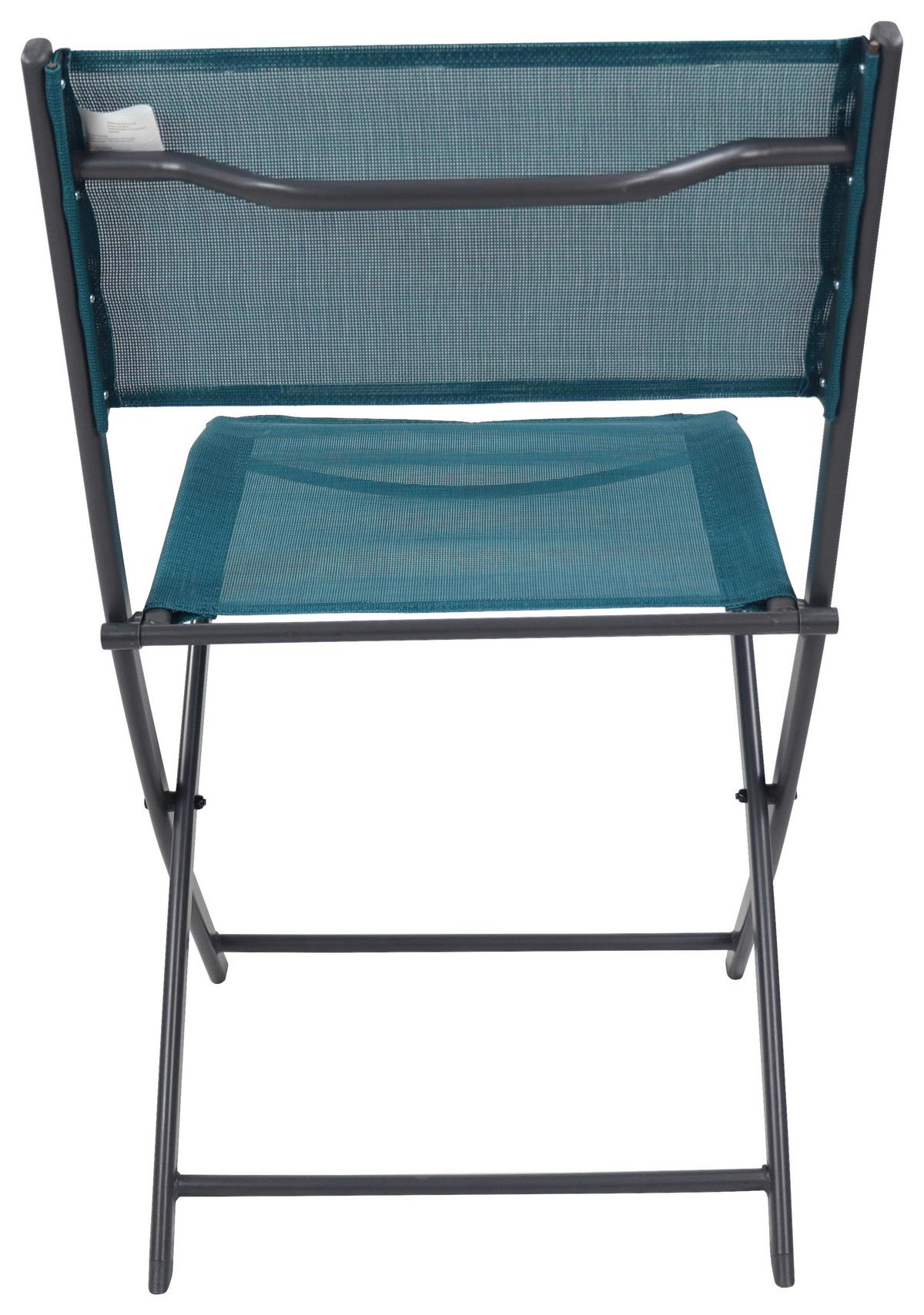 Gartenstuhl-set Sumila 2-er Türkis B: 45 Cm - Türkis/Schwarz, MODERN, Textil/Metall (45/79/46cm) - Ambia Garden