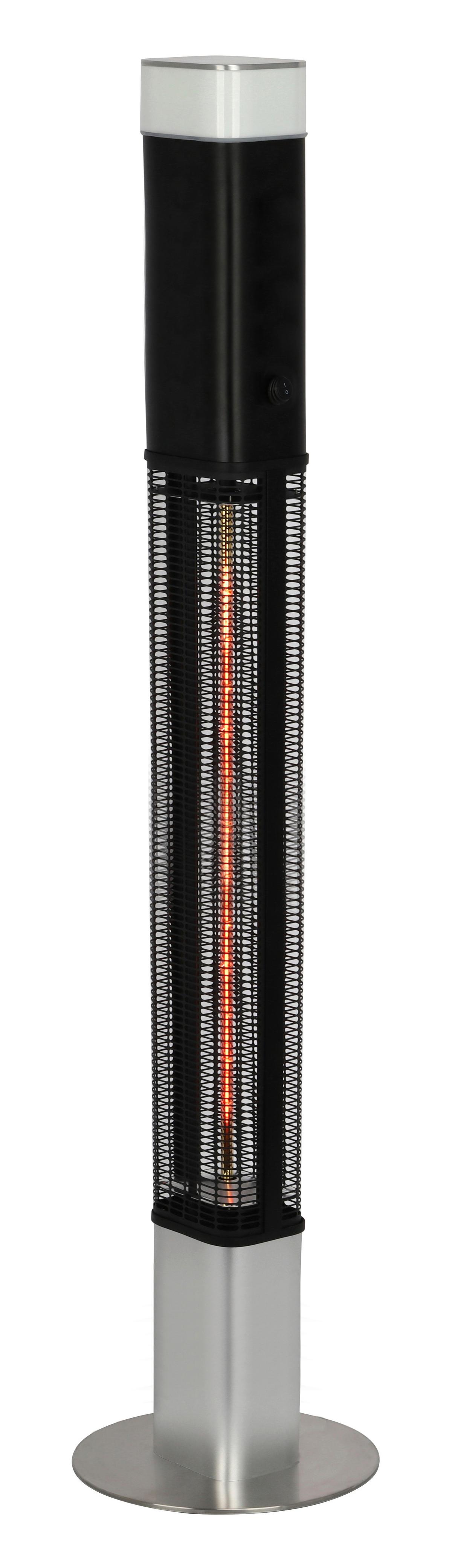 Stand-Terrassenstrahler 1500 W mit Fernbedienung, 1 Heizstufe - Silberfarben/Schwarz, Basics, Kunststoff/Metall (40/180/40cm)
