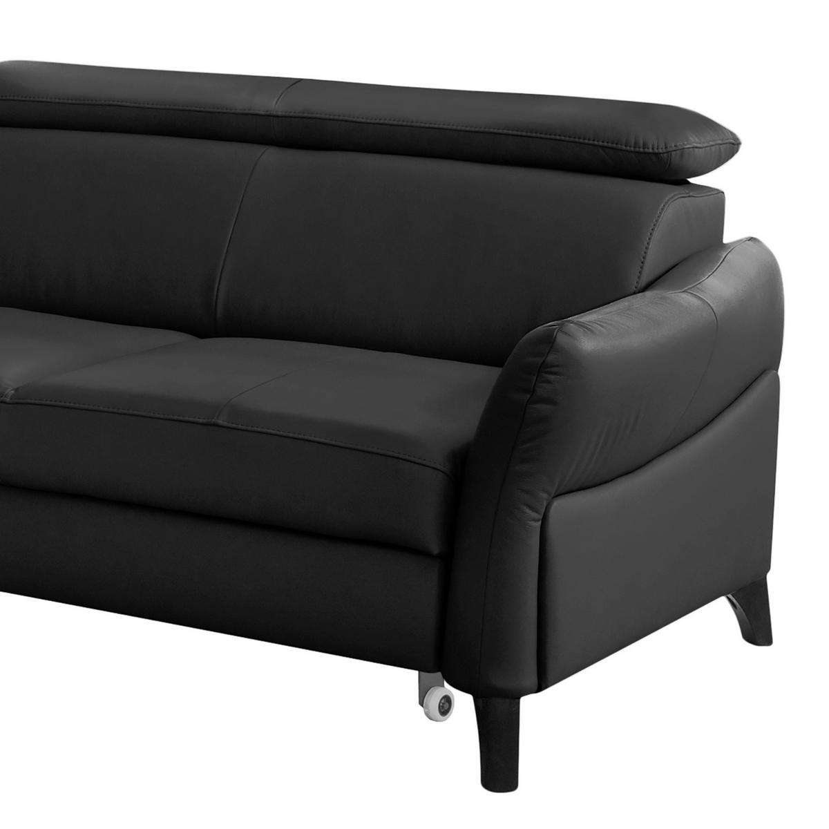 Ecksofa Note New Teilleder schwarz 199x244 - Schwarz, Design, Leder/Textil (199/244cm) - Livetastic