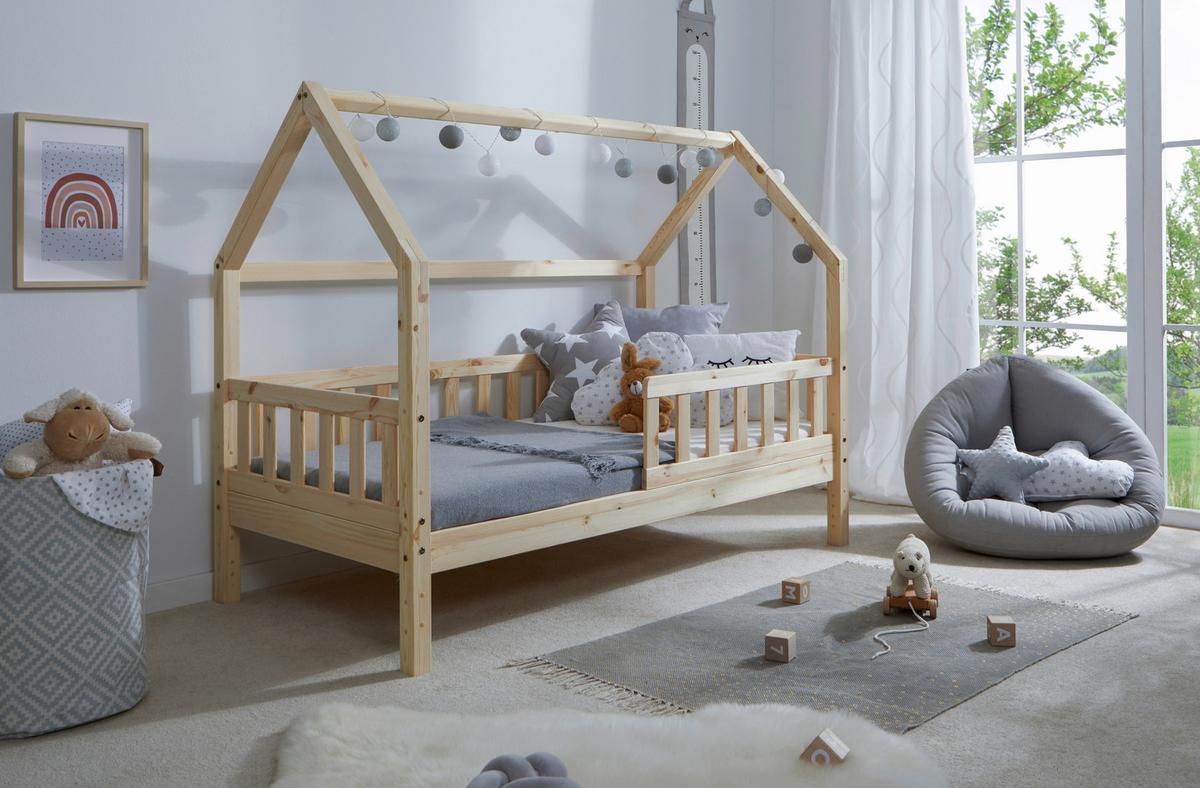 Hausbett Kay - Naturfarben, MODERN, Holz/Textil (80/160cm) - MID.YOU