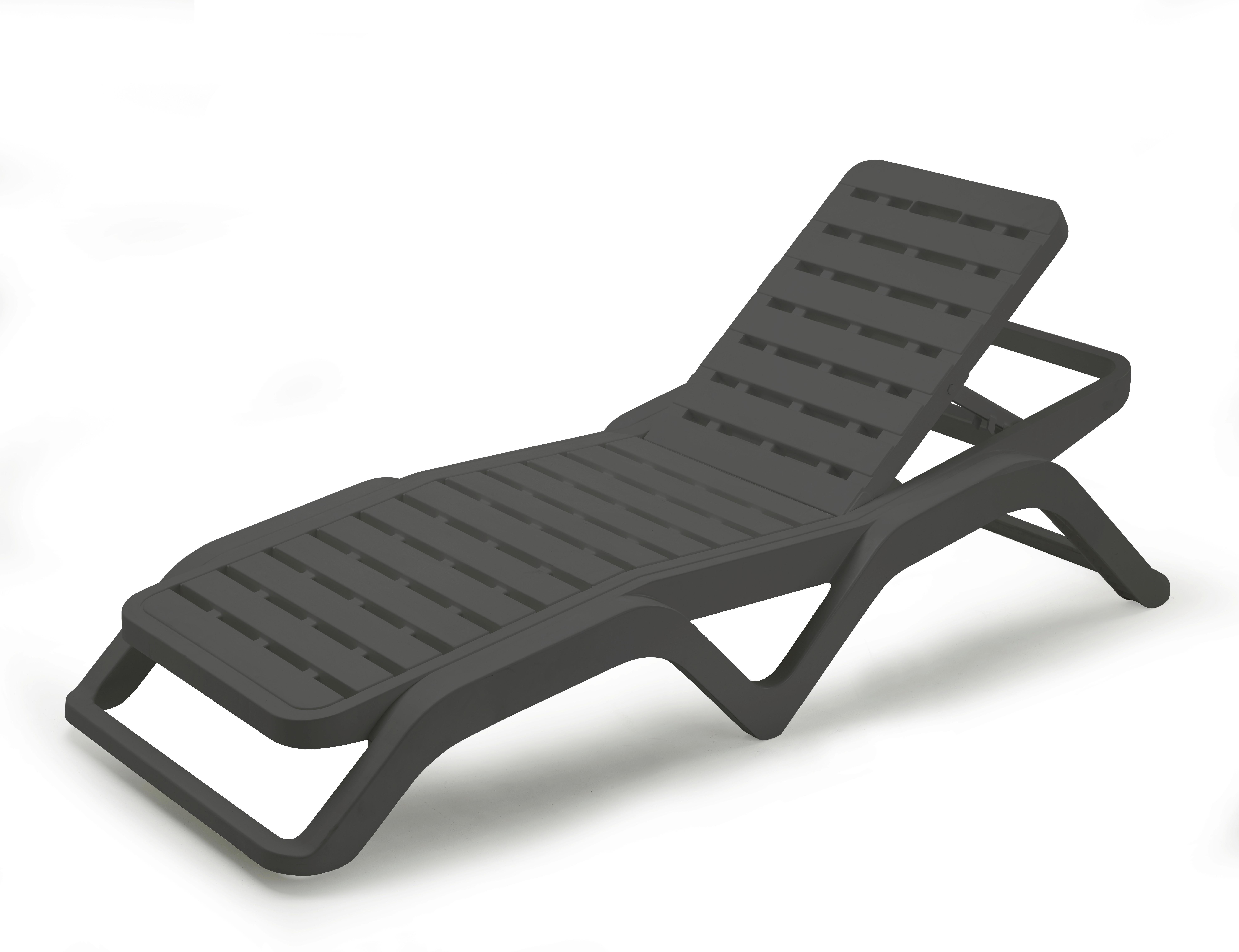 Kerti Napozóágy Scirocco Antracit - antracit, Basics, műanyag (187,7/71,4/44,5cm)