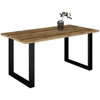 Esstisch Alex Schwarz, Plankeneiche - Plankeneiche/Schwarz, MODERN, Holzwerkstoff/Metall (200/100/78cm) - Livetastic
