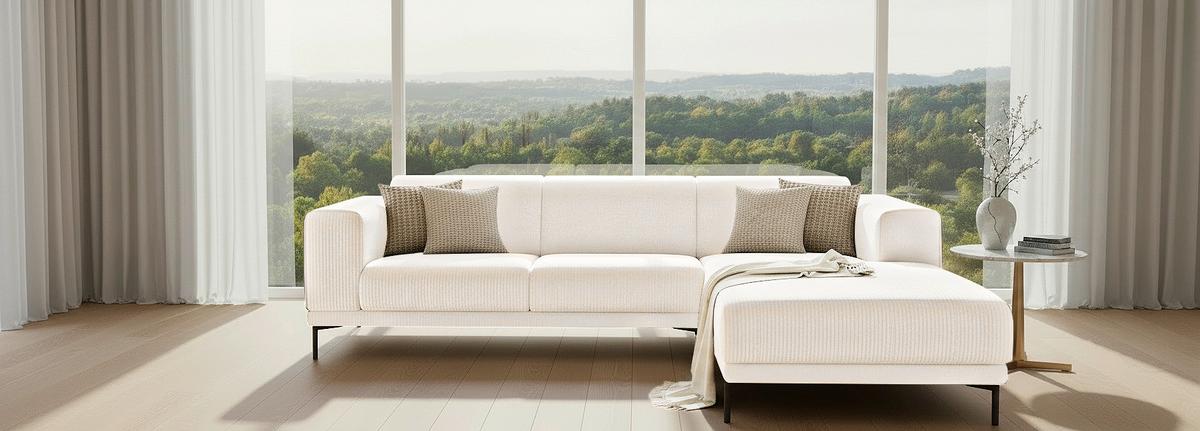 Ecksofa Erno Beige S: 262 Cm - Beige/Schwarz, Design, Textil (262/183cm) - MID.YOU
