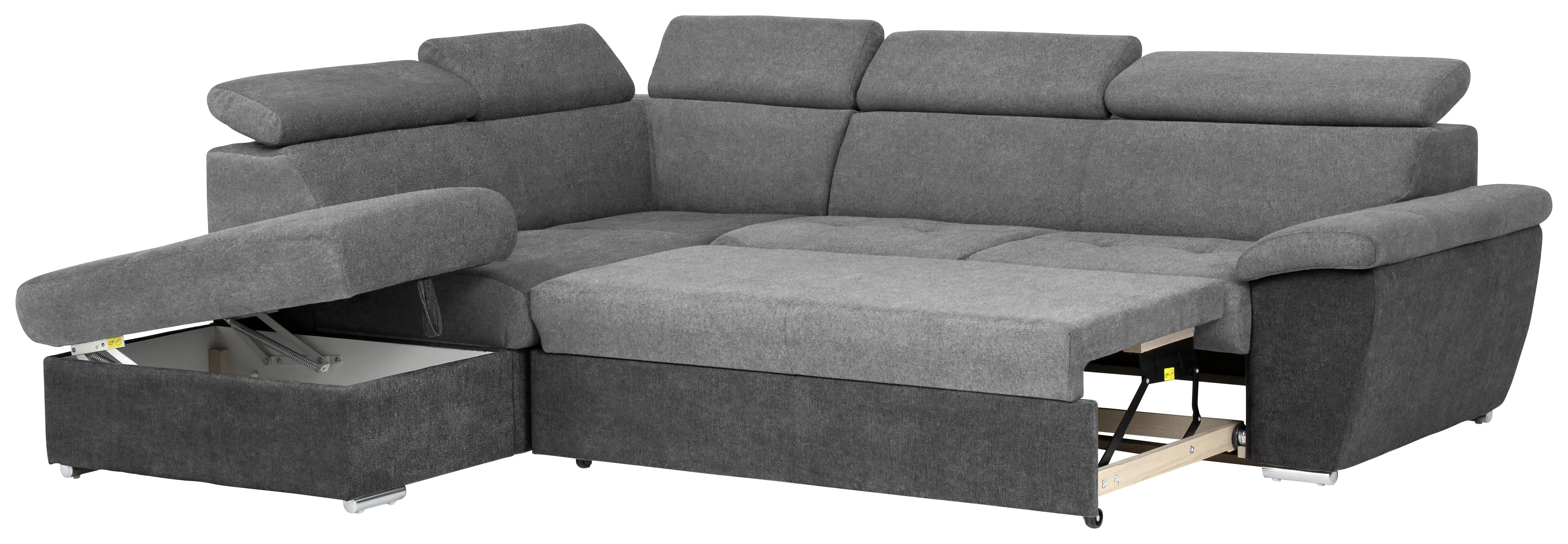 Livetastic Ecksofa mit Schlaffunktion und Bettkasten Antero Dunkelbraun