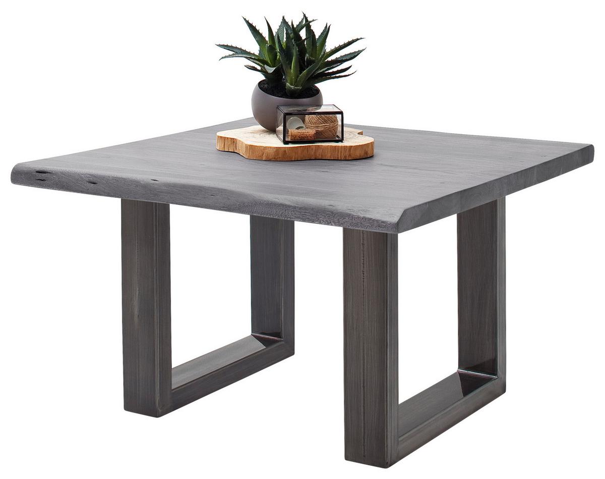 Couchtisch Holz mit Massiver Tischplatte Cartagena, Akazie - Grau/Nickelfarben, MODERN, Holz/Metall (75/45/75cm)