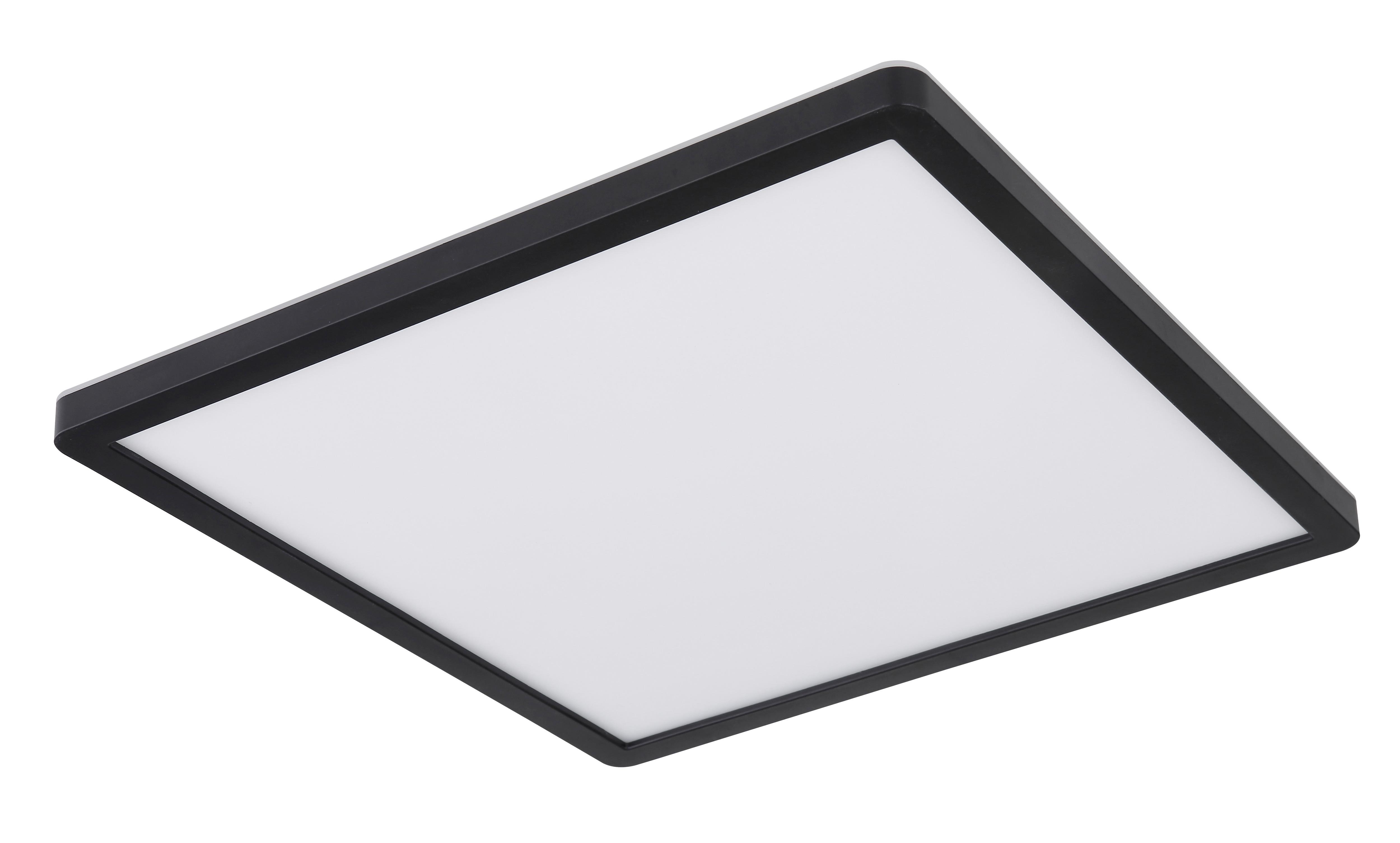 LED-Deckenleuchte Sapana L: 29,4 cm mit Memory-Funktion - Opal/Schwarz, Basics, Kunststoff (29,4/29,4/2,5cm) - Globo