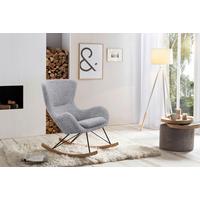 Schaukelstuhl Hellgrau B: 75 Cm - Eichefarben/Hellgrau, MODERN, Textil/Metall (75/106/102cm) - Livetastic