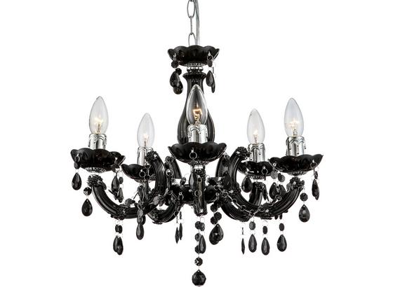 Kronleuchter Lexi H: 128 cm 5-Flammig - Chromfarben/Schwarz, KONVENTIONELL, Kunststoff/Metall (128cm) - Ombra Kronleuchter Lexi H: 128 cm 5-Flammig - Chromfarben/Schwarz, KONVENTIONELL, Kunststoff/Metall (128cm) - Ombra