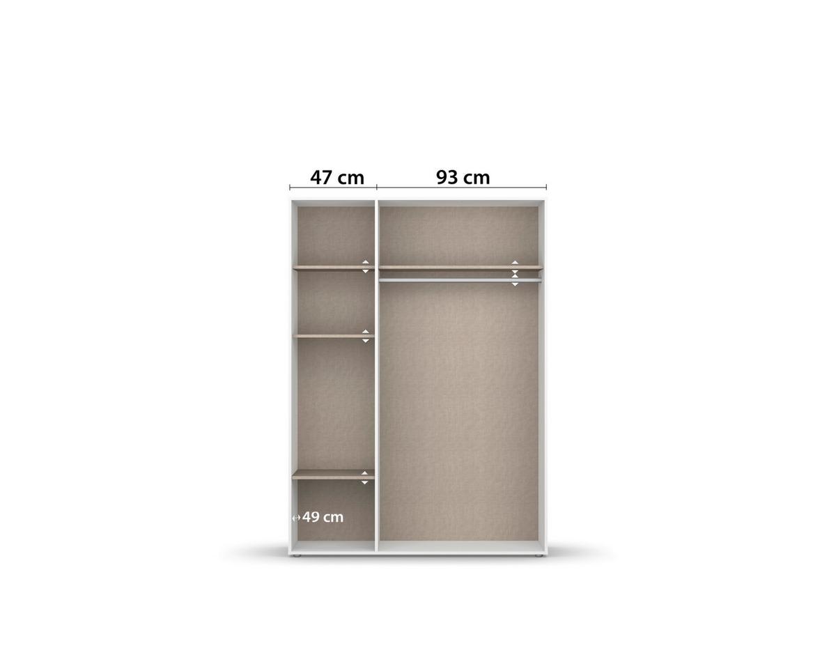 Drehtürenschrank Voyager Weiß B: 140 cm - Weiß, MODERN, Holzwerkstoff (140/194/53cm) - Rauch Möbel
