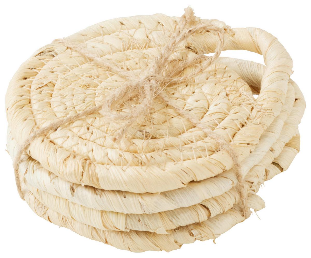 Sada podložek Nora, 4dílná - světle hnědá, Moderní, přírodní materiály (10/4cm)