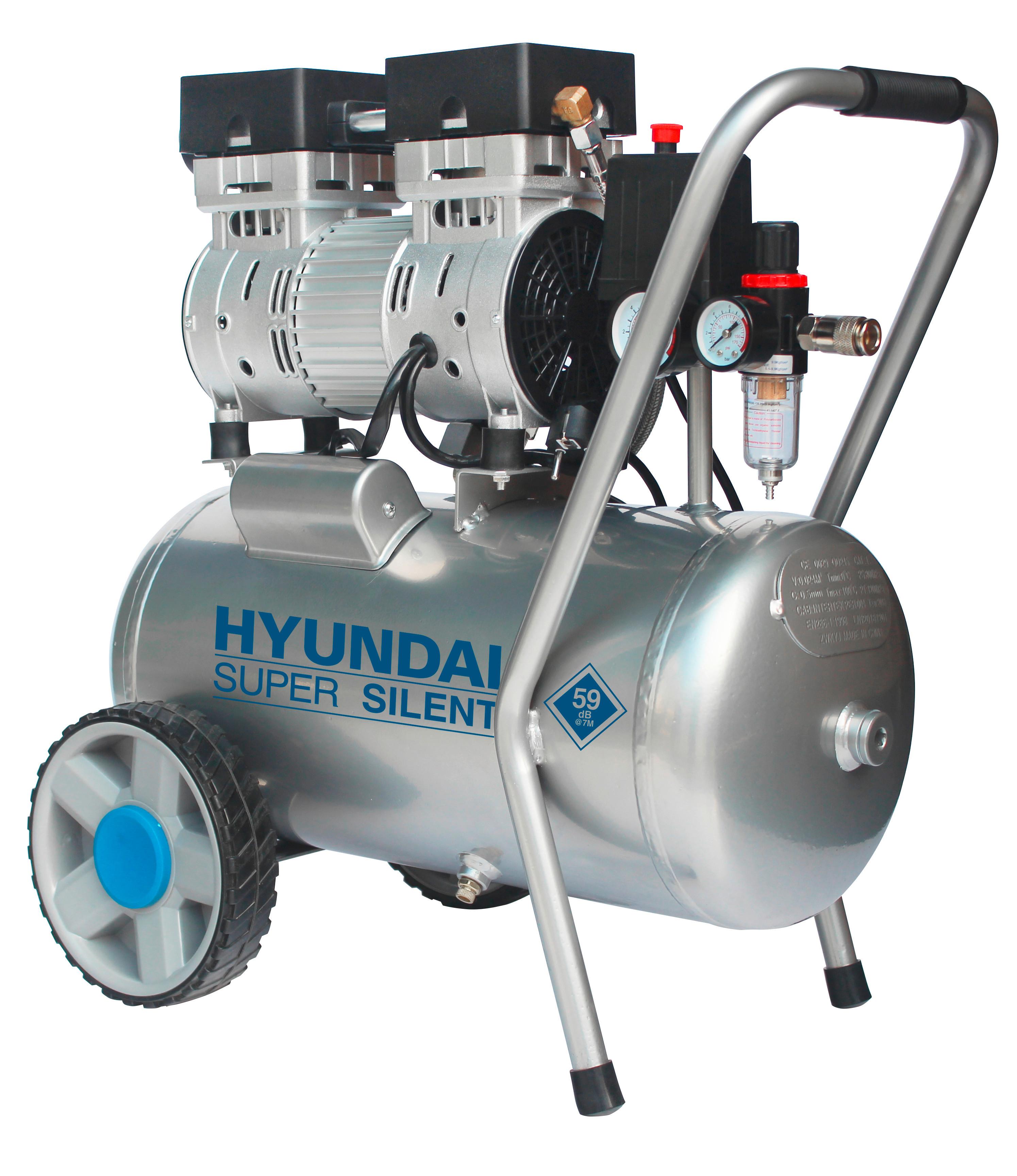 Druckluftkompressor Sac55752 8 Bar 1500 W Mit Rollen - Silberfarben, KONVENTIONELL, Metall (36/59/55cm) - Hyundai