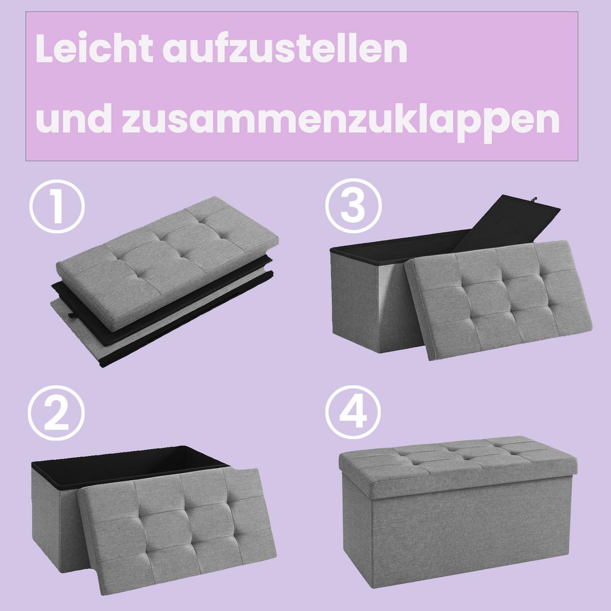 Sitzbox Grau B: 76 Cm - Grau, Basics, Holzwerkstoff/Textil (76/38/38cm)