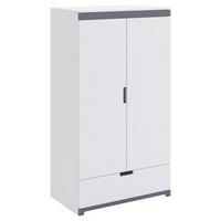 Kinderkleiderschrank Tomi Grau/Weiß B: 100cm - Weiß/Grau, MODERN, Holzwerkstoff (100/182/57cm) - MID.YOU