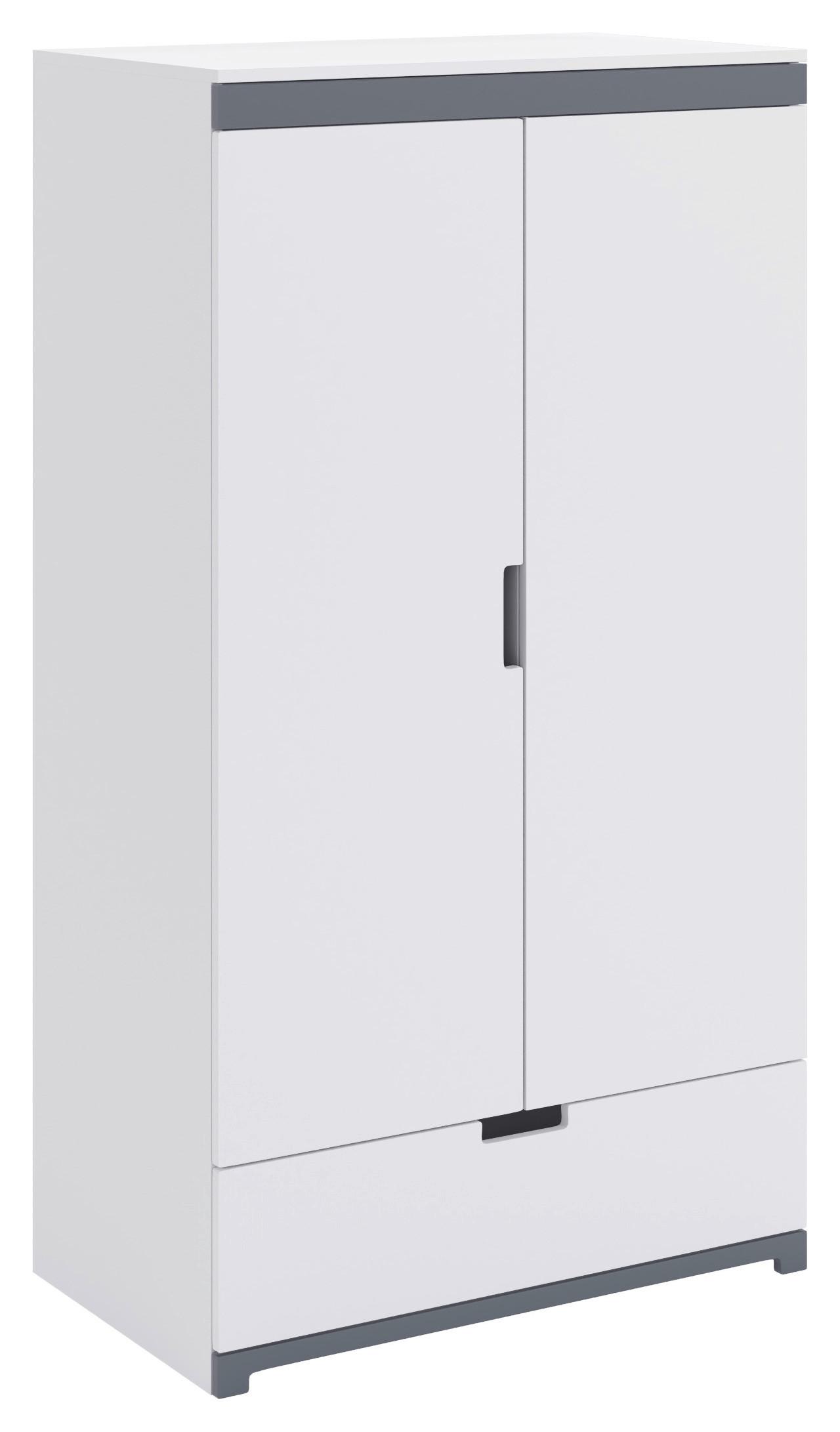 Kinderkleiderschrank Tomi Grau/Weiß B: 100cm