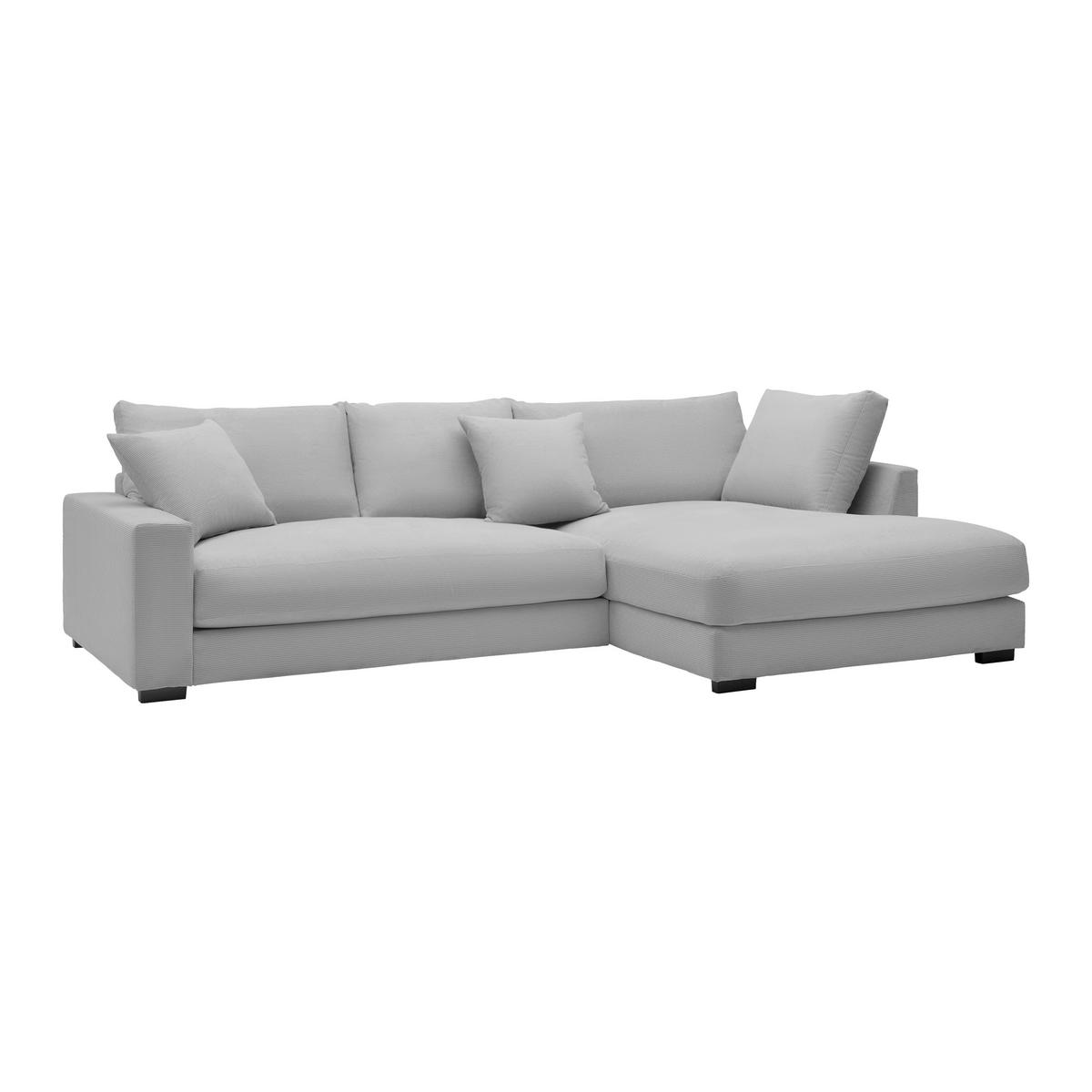 Rohová sedačka PEDRO, pravá, světle šedá - černá/světle šedá, Moderní, textil/plast (300/190cm) - Mömax