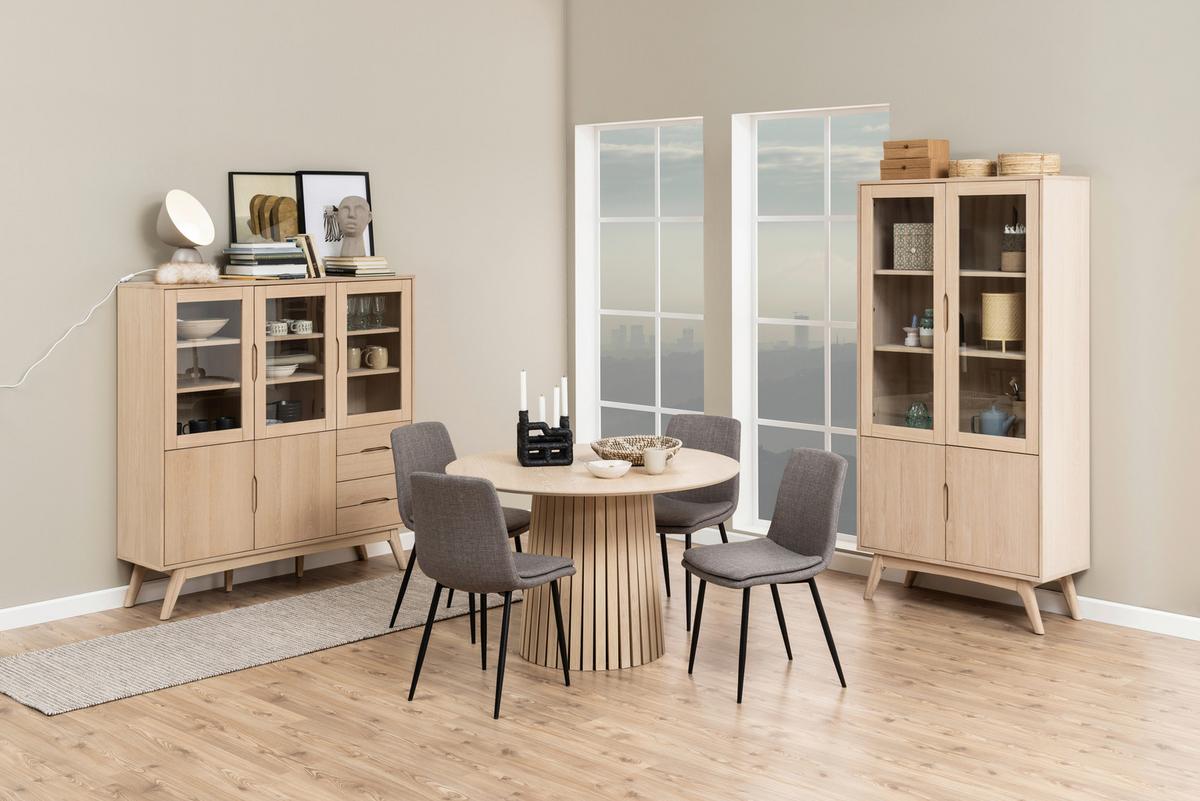 Vitrine Marte - Eichefarben, MODERN, Glas/Holz (94/192/40cm) - MID.YOU