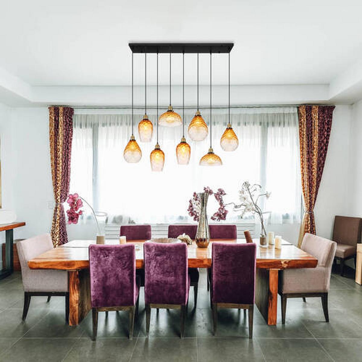 Hängeleuchte Exkl. 8xe27, 60w - Klar/Messingfarben, Basics, Glas/Metall (125/41/130cm) - Globo