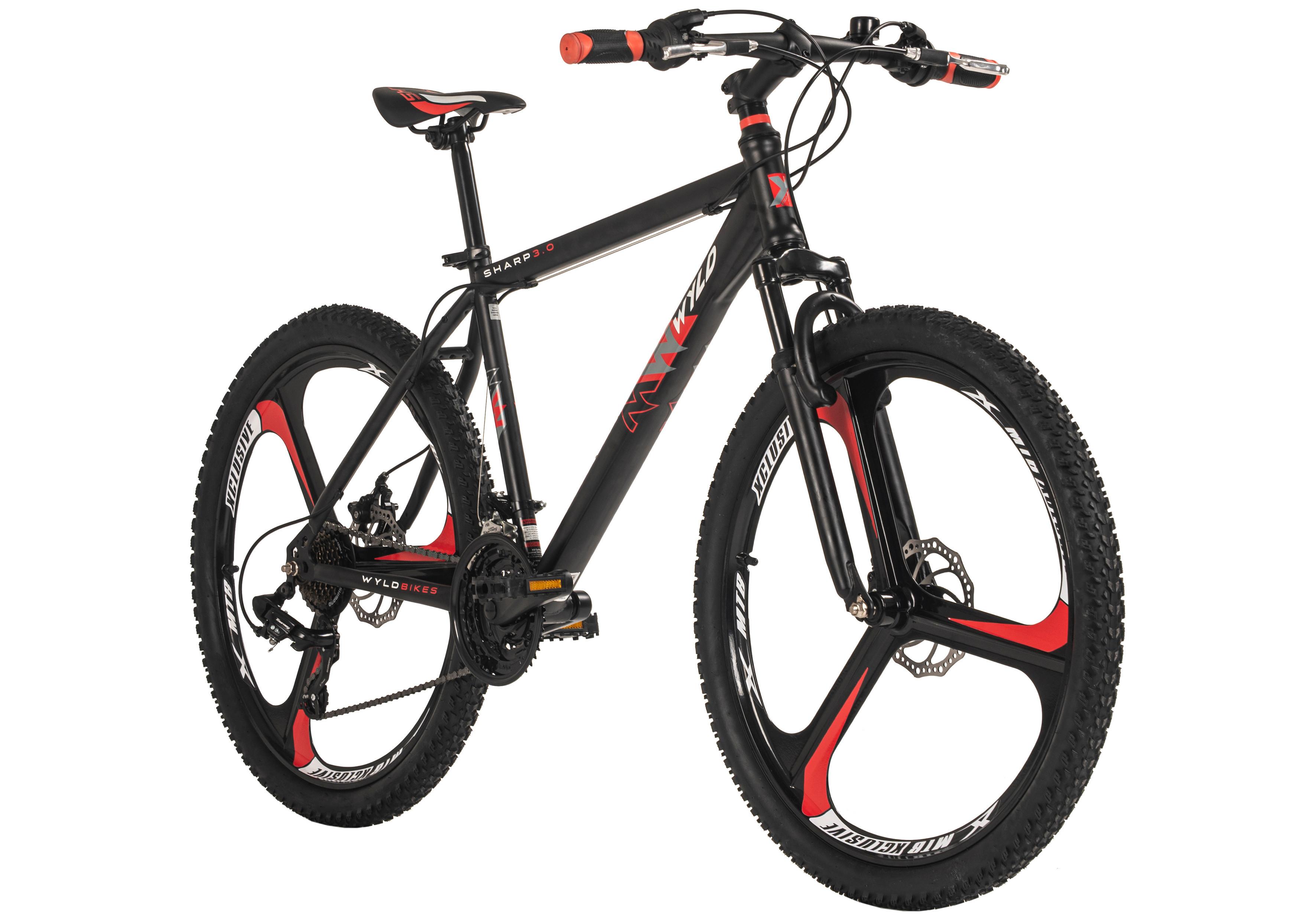 Mountainbike Schwarz/rot 26 Zoll, Rahmen 51 Cm - Schwarz, MODERN, Metall (25/140/60cm)