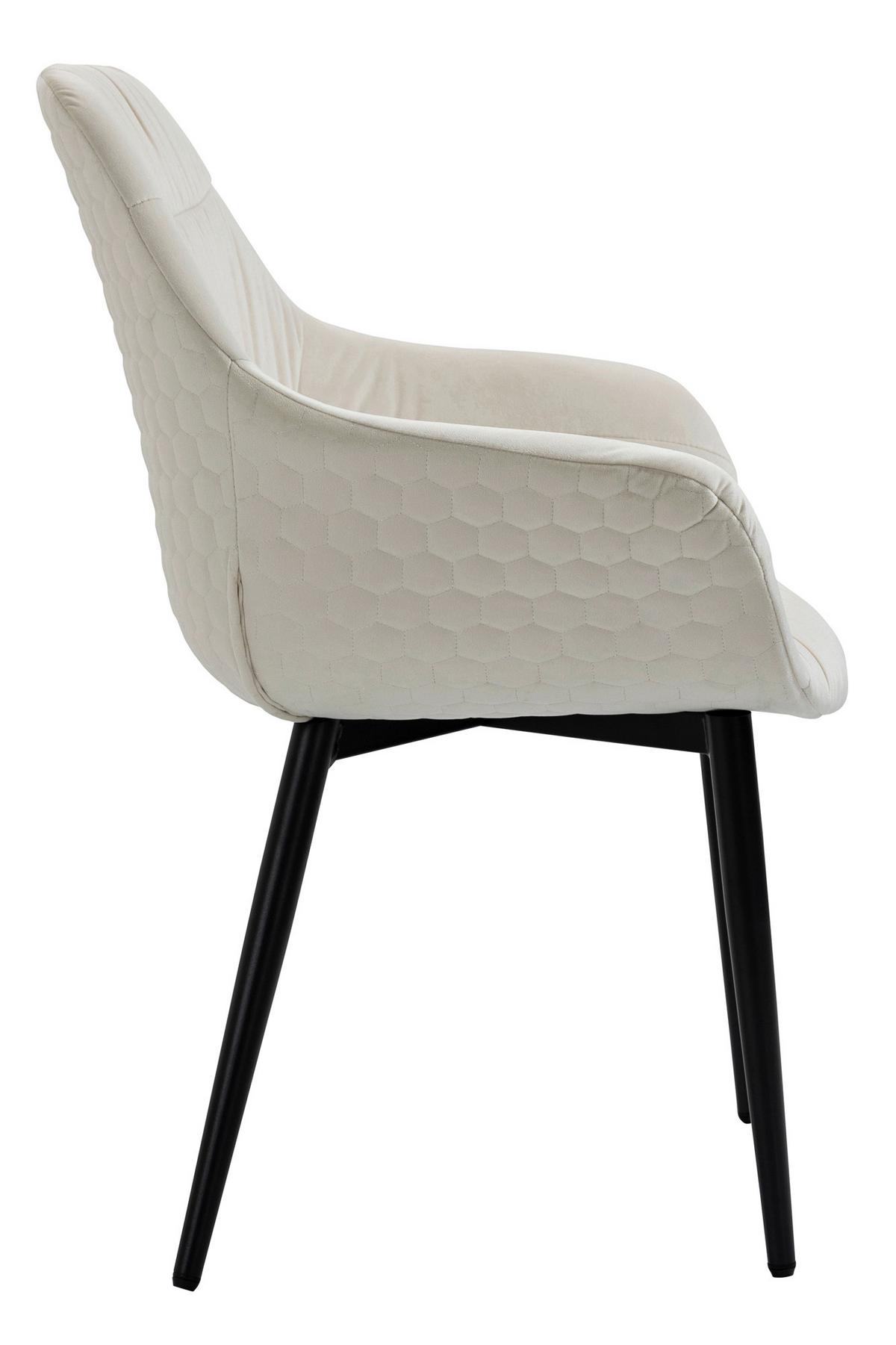 Armlehnstuhl Creme B: 63 Cm - Creme/Schwarz, MODERN, Textil/Metall (63/81,5/61cm) - Livetastic