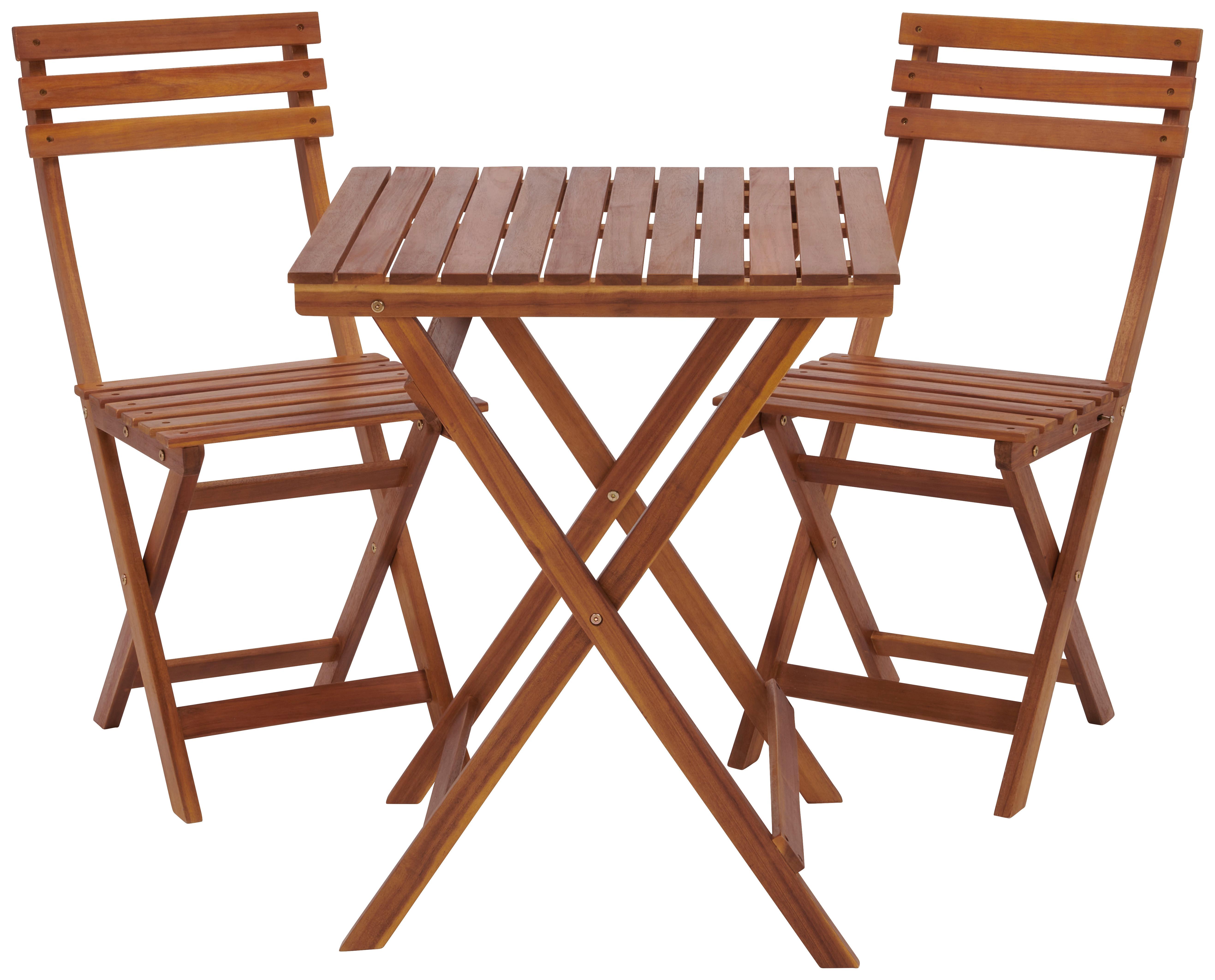Balkonmöbel Set Bali Akazienholz Natur - Beige/Akaziefarben, MODERN, Holz/Textil (58/72/58cm) - James Wood