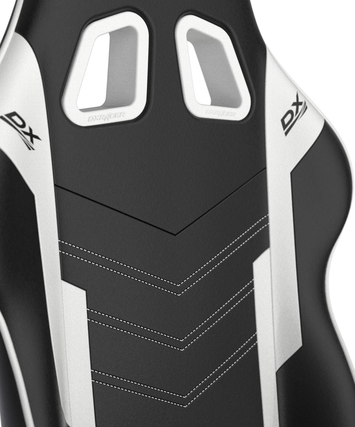Gamingstuhl DX Racer Prince L - Schwarz/Weiß, MODERN, Kunststoff/Textil (67/126/67cm) - Dxracer