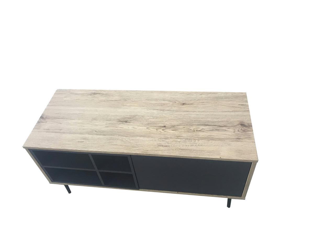 Lowboard Anthrazit/Naturfarben B:97,5cm - Anthrazit/Schwarz, Design, Holzwerkstoff (97,5/45/39cm) - Livetastic