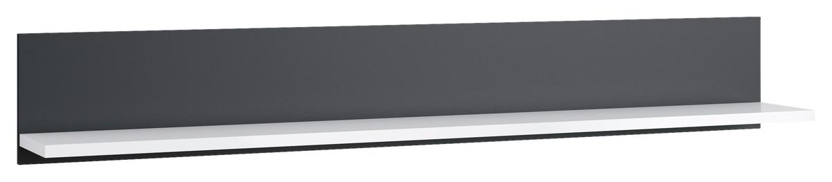 Wandboard Campania Anthrazit, Weiß B: 160 cm - Anthrazit/Weiß, Trend, Holzwerkstoff (160/24/21,6cm)