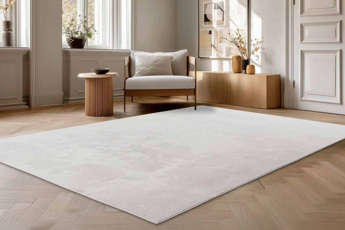 Flachwebteppich Silber Earthquake 80x280 cm - Silberfarben, Basics, Textil (80/280cm) - Kayoom