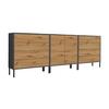Sideboard Mailand4b:237cmeiche/Anthrazit - Anthrazit/Eiche Artisan, MODERN, Holzwerkstoff (237/86/33cm) - MID.YOU