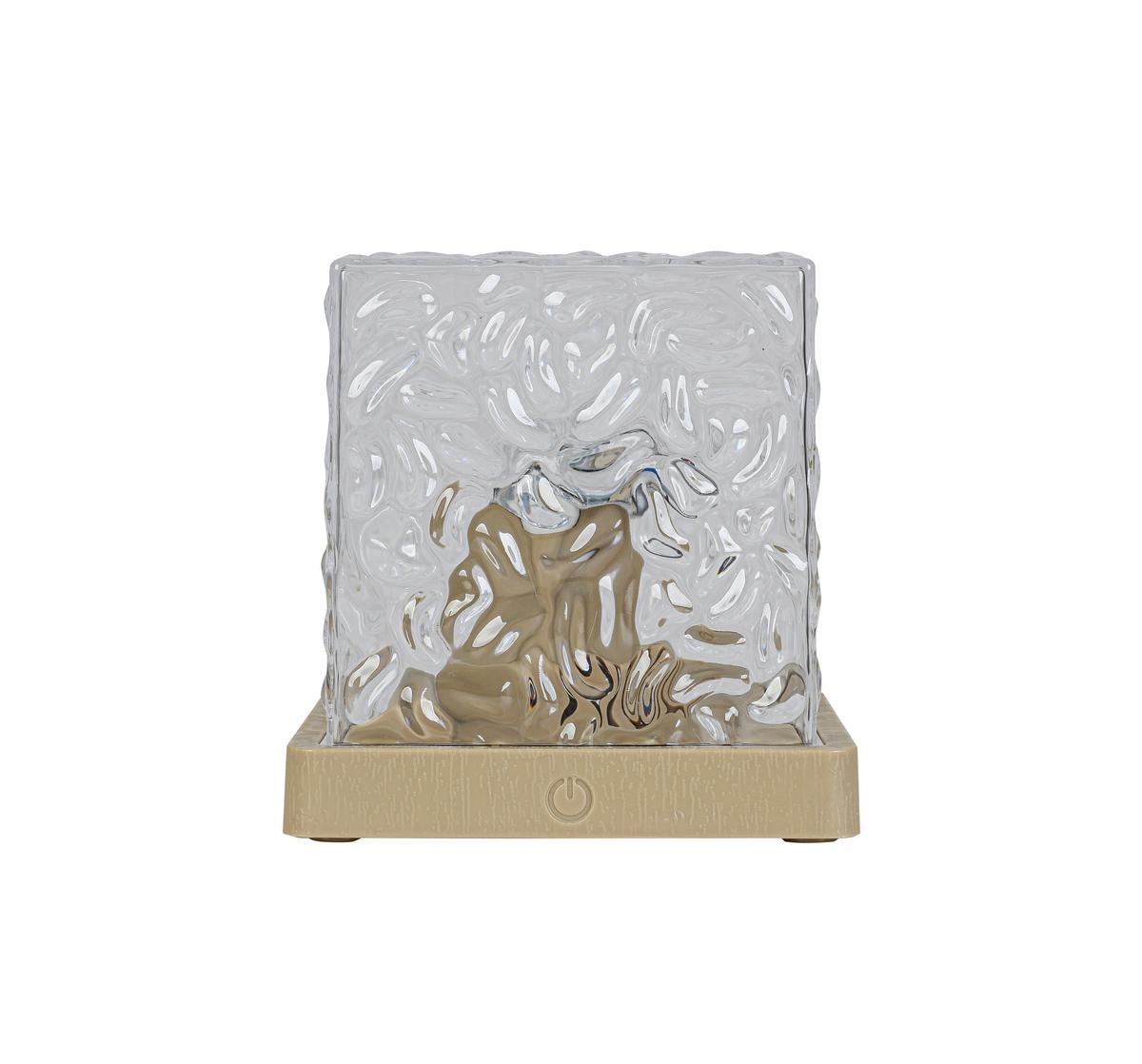 STOLNÁ LED LAMPA NIKA - priehľadné/piesková, Modern, plast (11/11/11cm) - Mömax