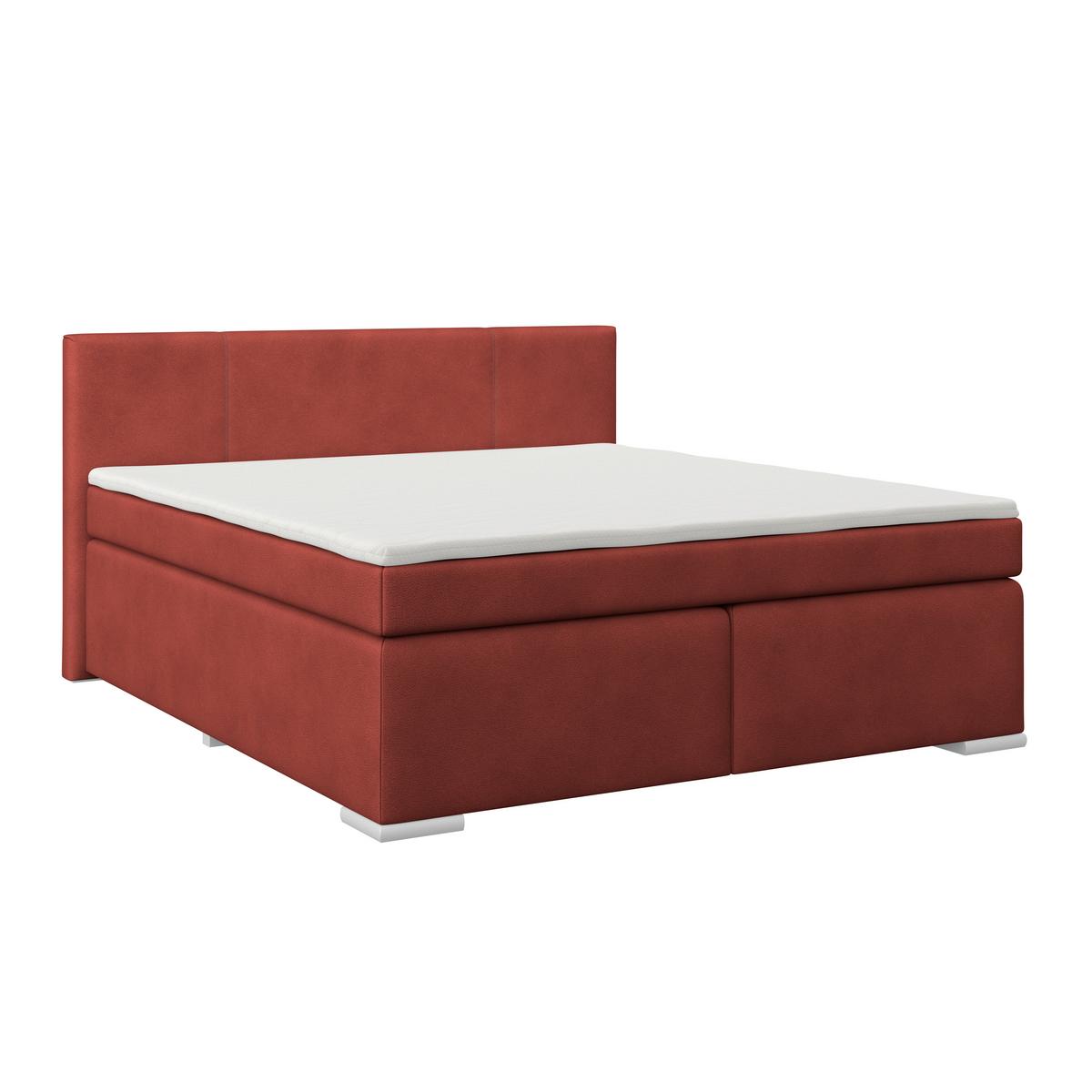 Boxspringbett Mira 1 - Dunkelrot, Basics, Holz/Kunststoff (160/200cm)