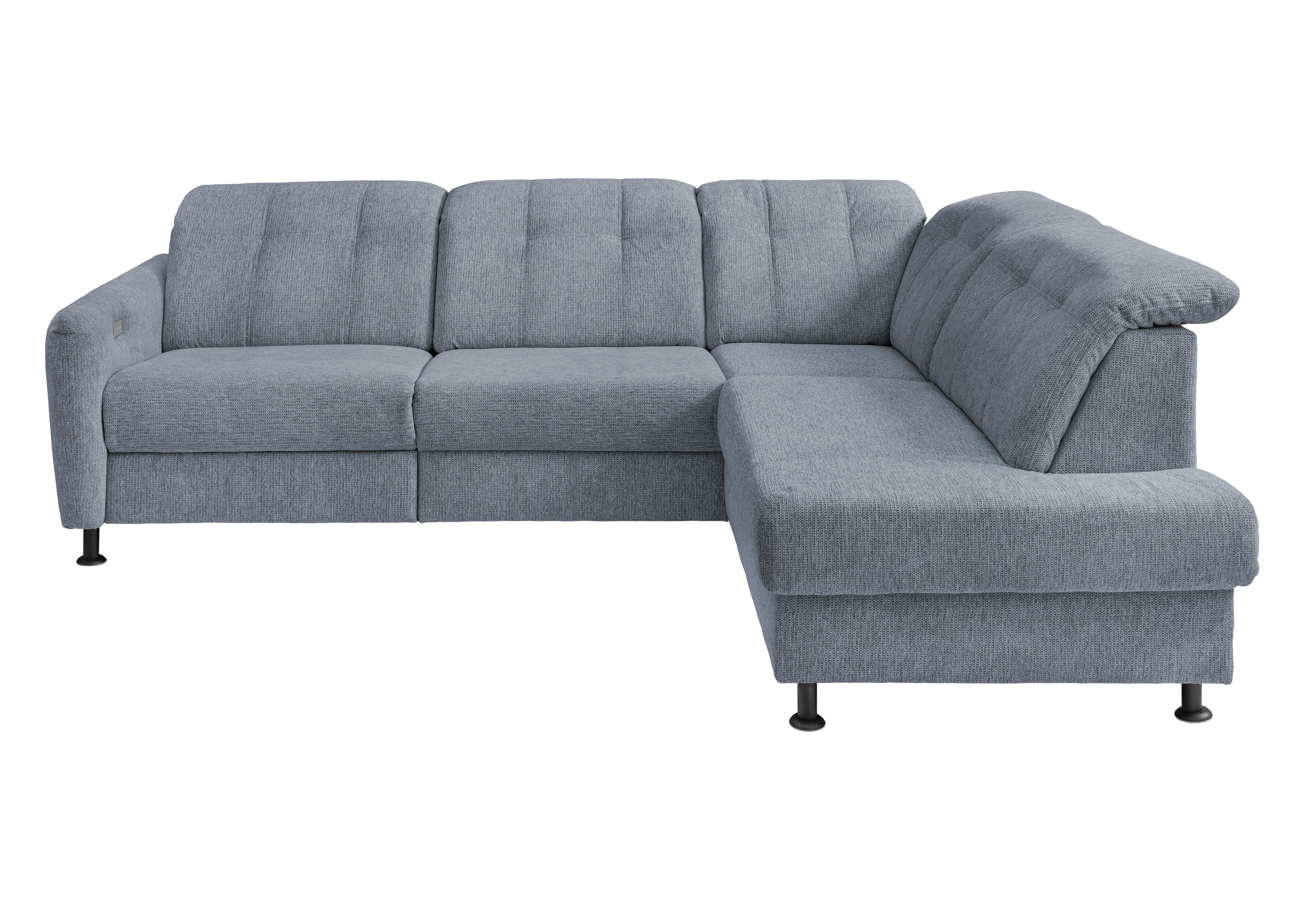 Ecksofa Minori Chenille Hellblau, S: 270x198 cm - Schwarz/Hellblau, MODERN, Textil (270/198cm) - Livetastic