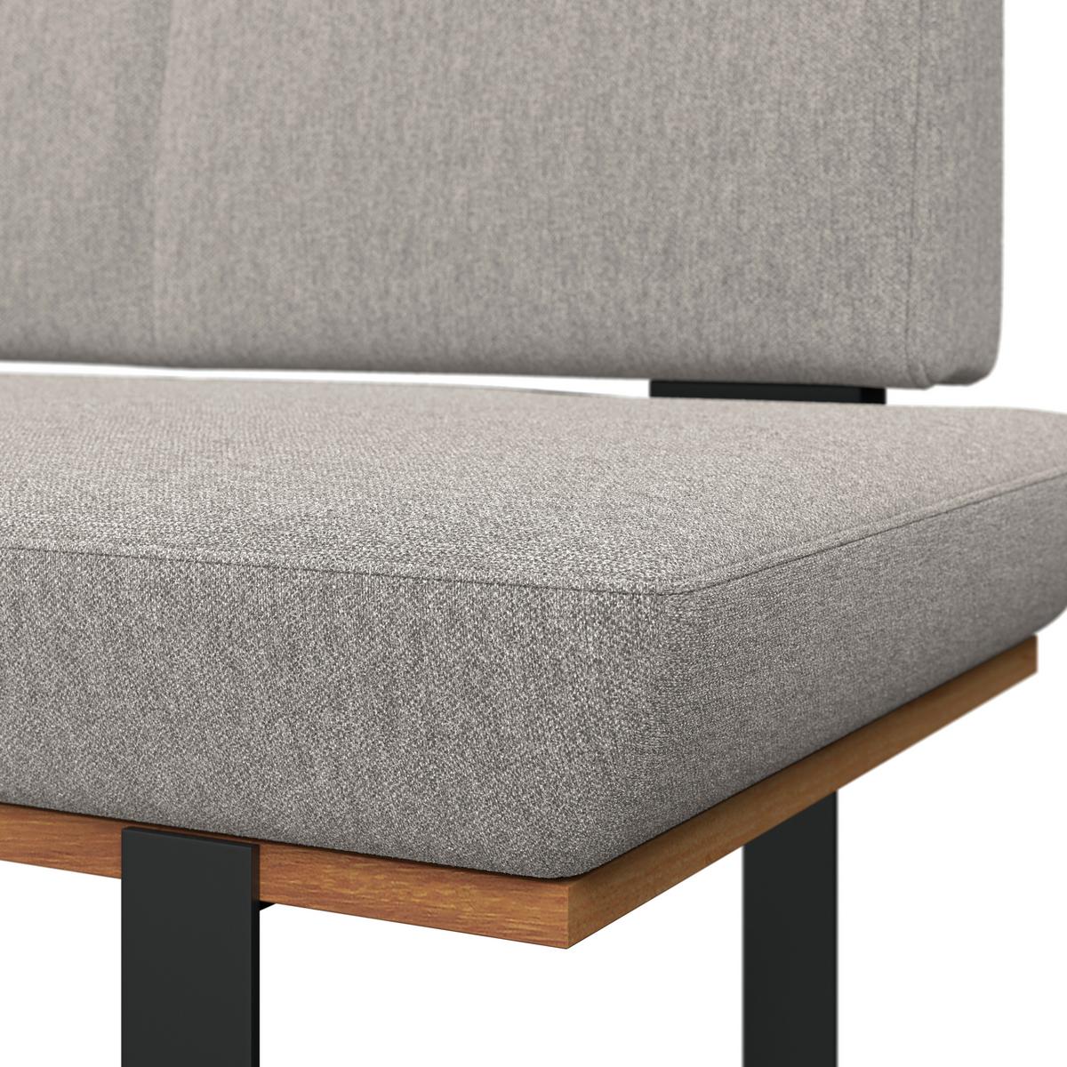 Eckbank Tristan Webstoff hellgrau, S:175x225cm - Hellgrau/Schwarz, MODERN, Holz/Textil (175/225cm) - James Wood