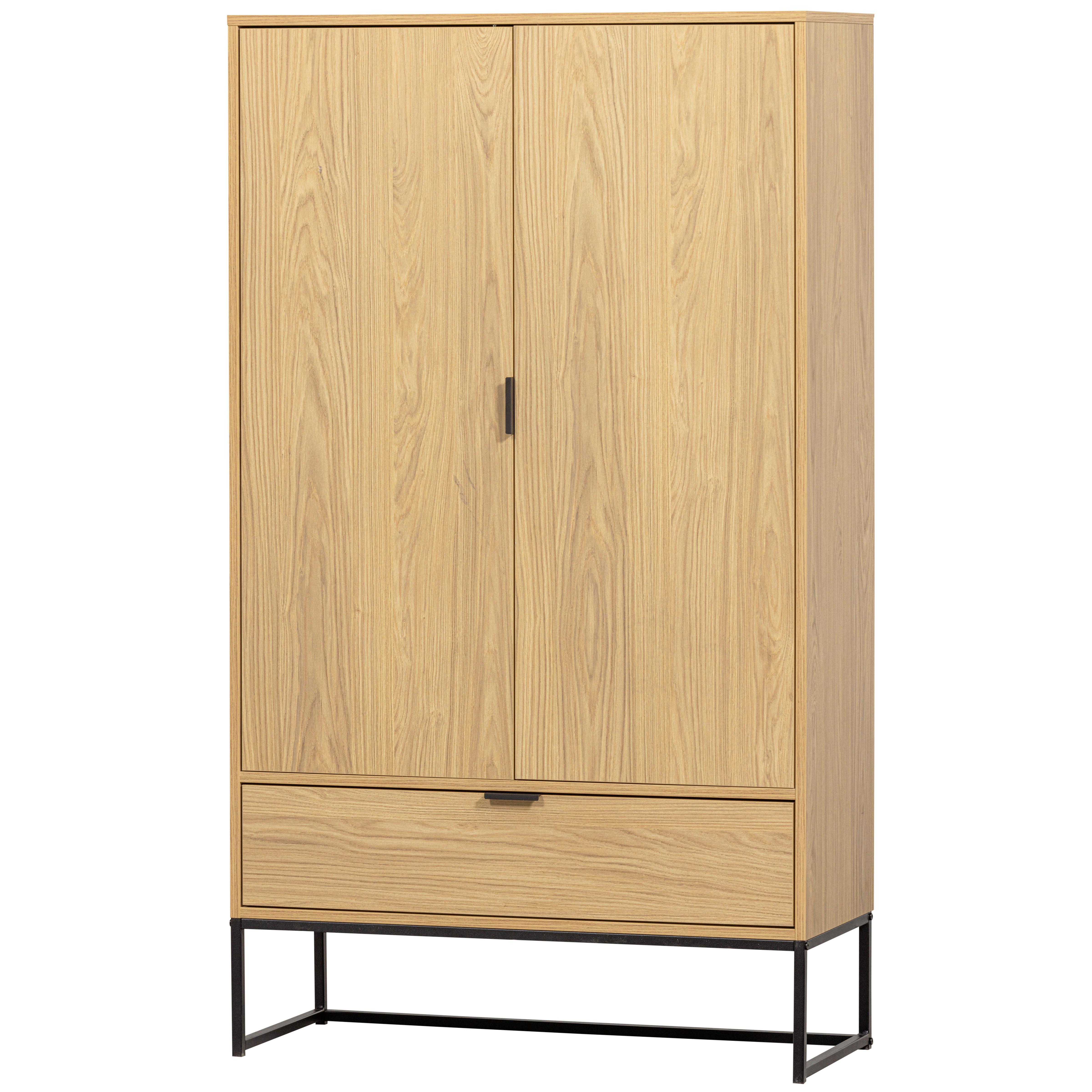 Mehrzweckschrank Silas Eichefarben B: 85 Cm - Eichefarben/Schwarz, Design, Holz (85/149/36cm) - Livetastic