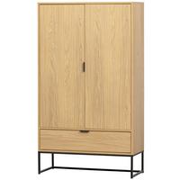 Mehrzweckschrank Silas Eichefarben B: 85 cm - Eichefarben/Schwarz, Design, Holz (85/149/36cm) - Livetastic