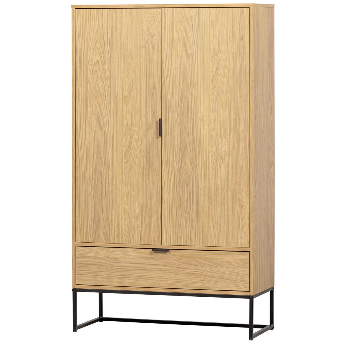 Mehrzweckschrank Silas Eichefarben B: 85 cm - Eichefarben/Schwarz, Design, Holz (85/149/36cm) - Livetastic