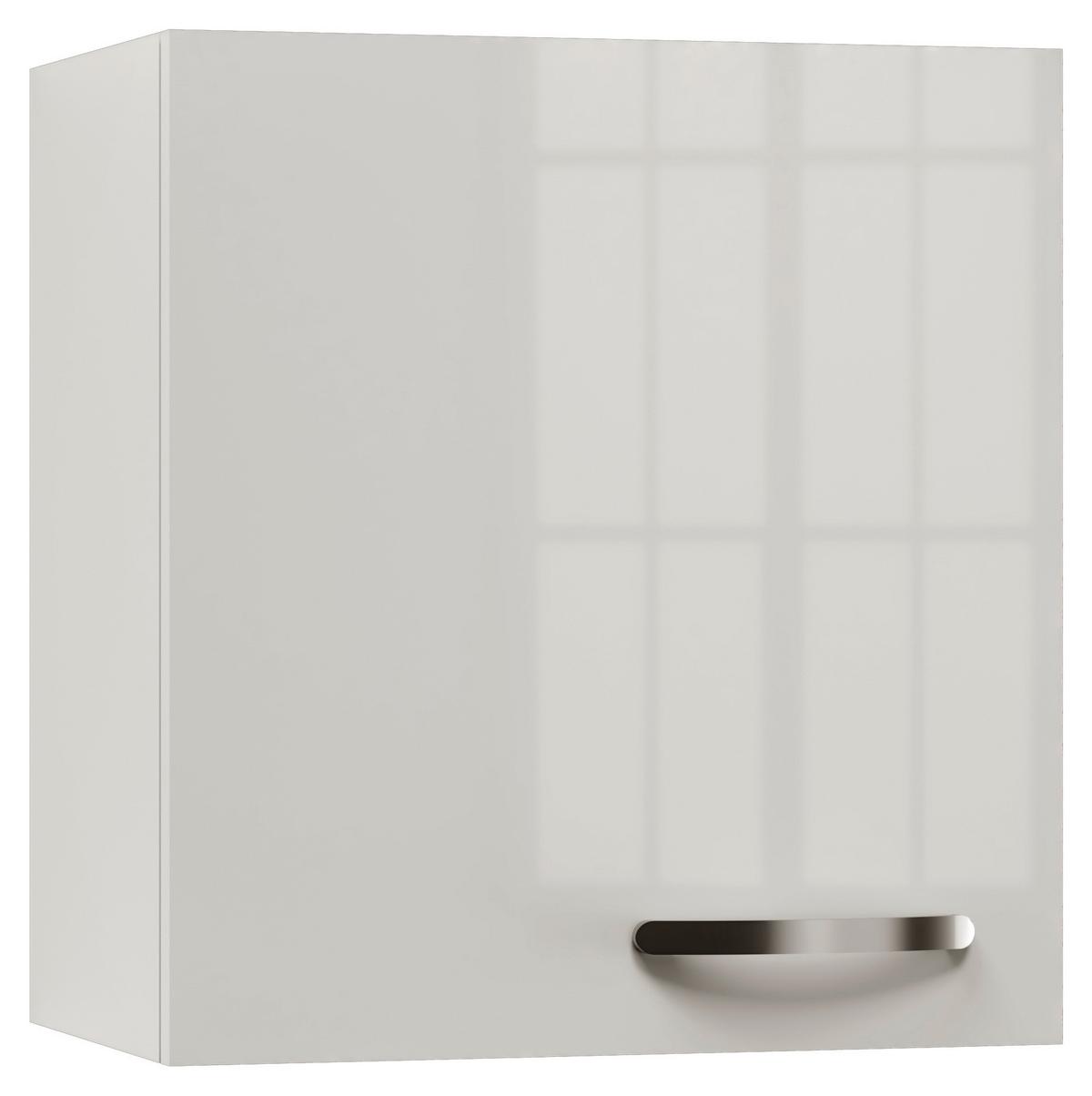 Küchenoberschrank Alba B: 50 Cm Weiß 1 Drehtür - Weiß Hochglanz/Weiß, MODERN, Holzwerkstoff (50/54,8/32cm)