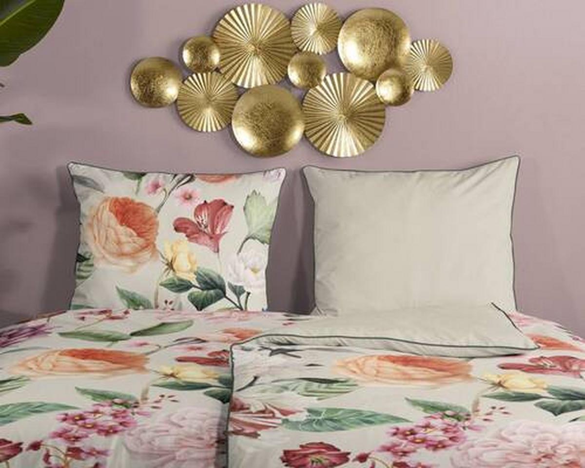 Wendebettwäsche Fiori Gelb Beige Ecru 155x220 Cm - Ecru/Gelb, Natur, Textil (155/220cm)