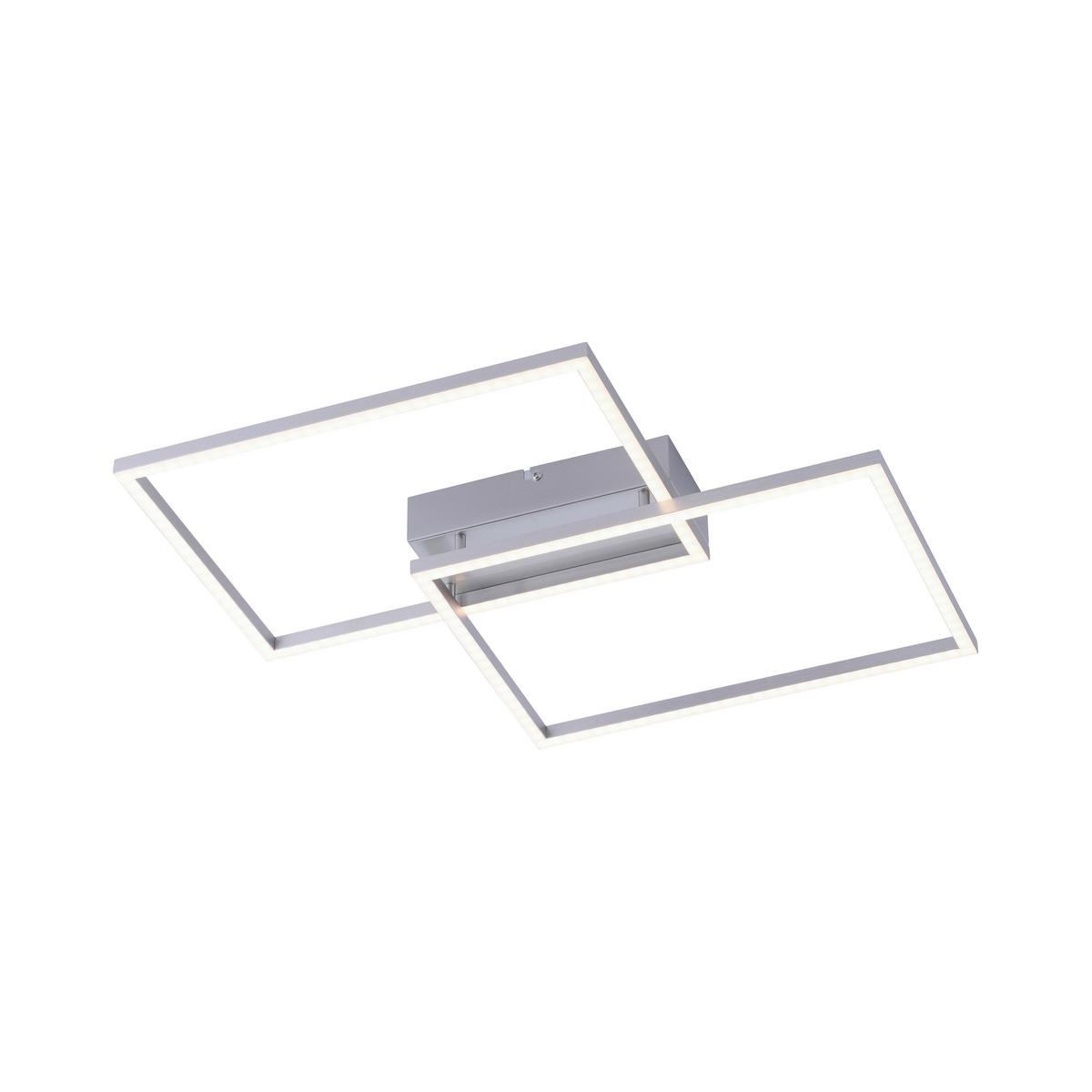 LED-Deckenleuchten Iven L: 75,5 cm dimmbar Mit - Chromfarben/Alufarben, Design, Kunststoff/Metall (75,5/56,2/7cm)