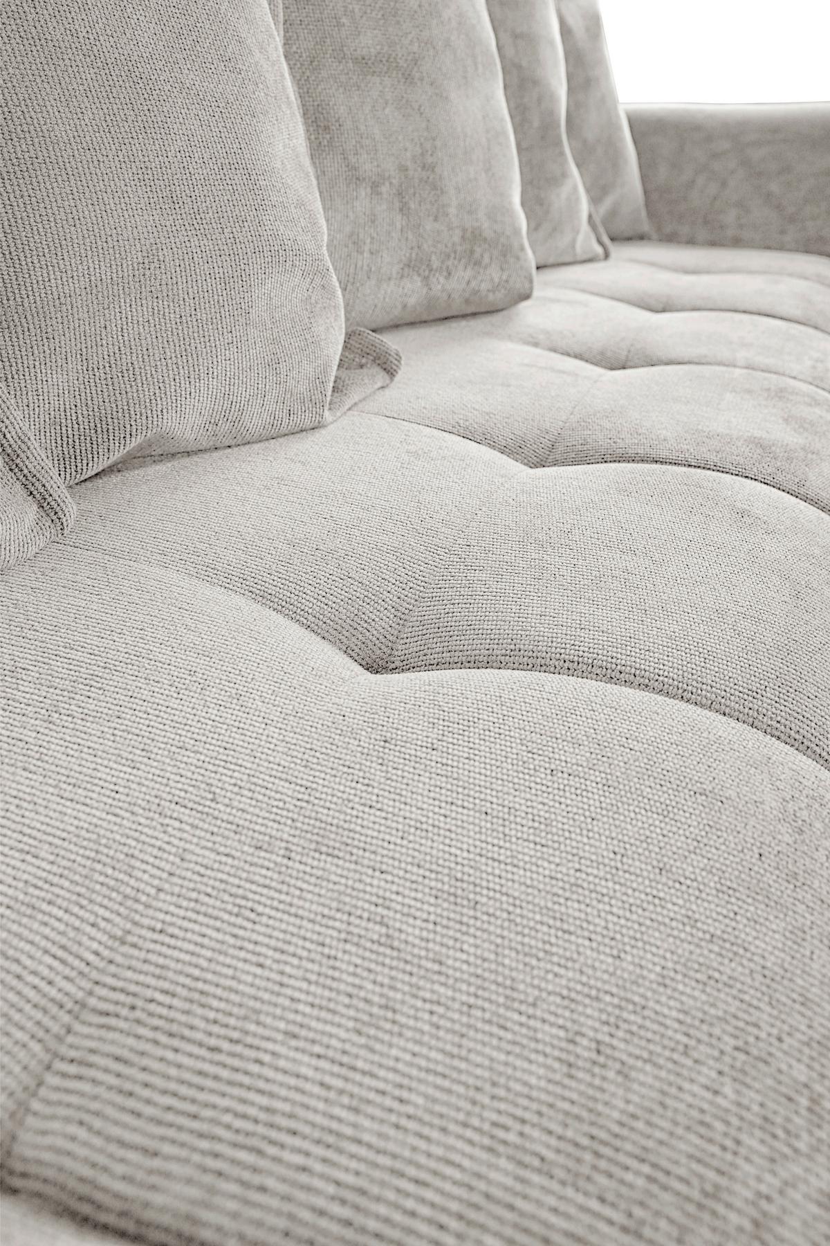 Schlafsofa Weronika, Creme B: 247 Cm - Creme/Schwarz, Design, Holz/Holzwerkstoff (247/94/90cm) - MID.YOU