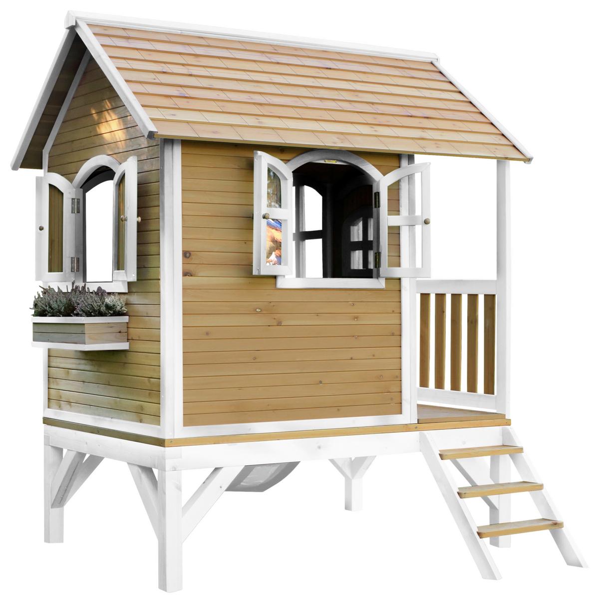 Spielhaus A030.036.91 - Rot/Braun, KONVENTIONELL, Holz (287/231/191cm) - Ambia Garden