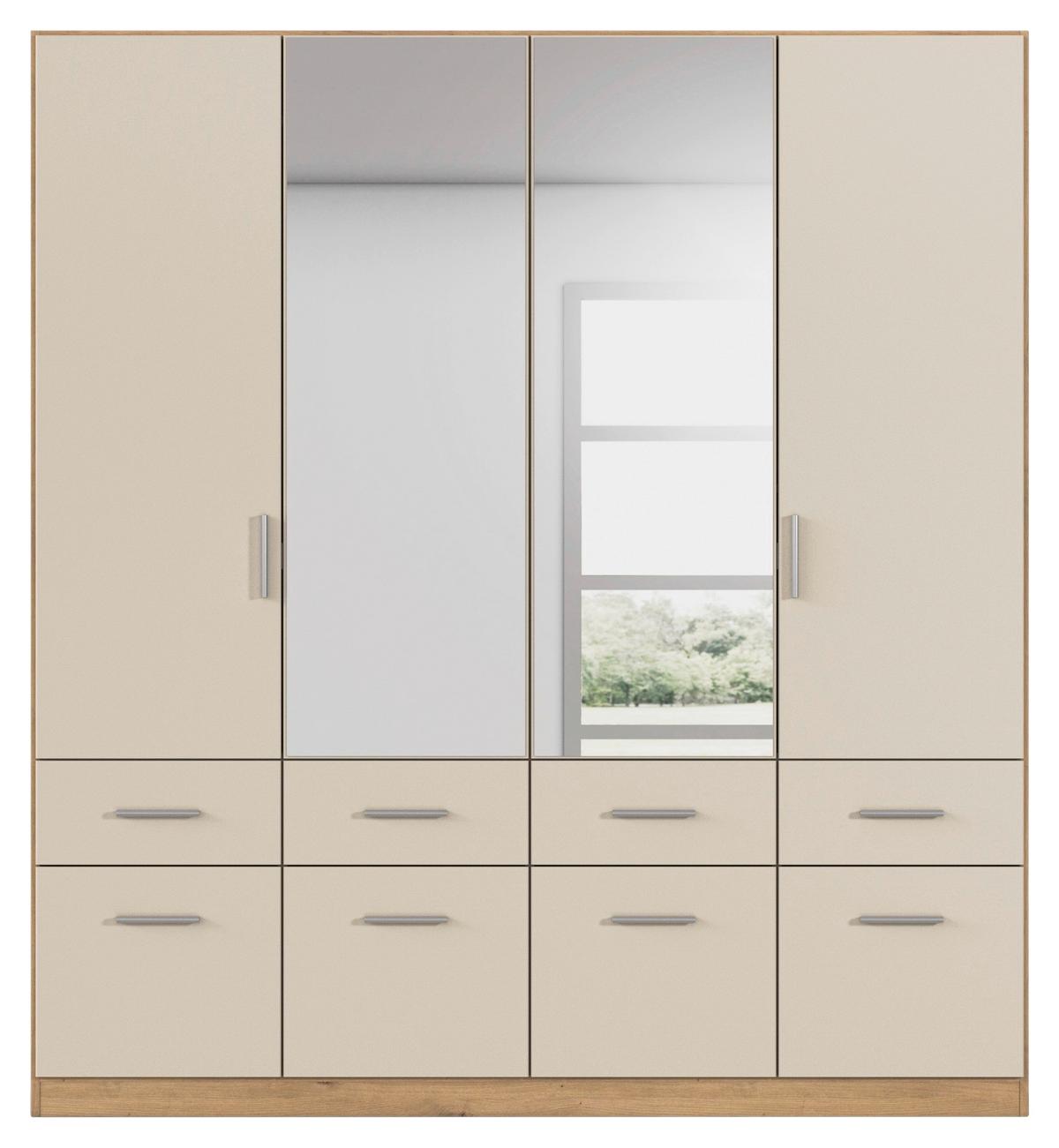 Kleiderschrank Celle Matt Champagner B: 181 cm - Champagner/Eiche Artisan, Trend, Holzwerkstoff (181/197/54cm)