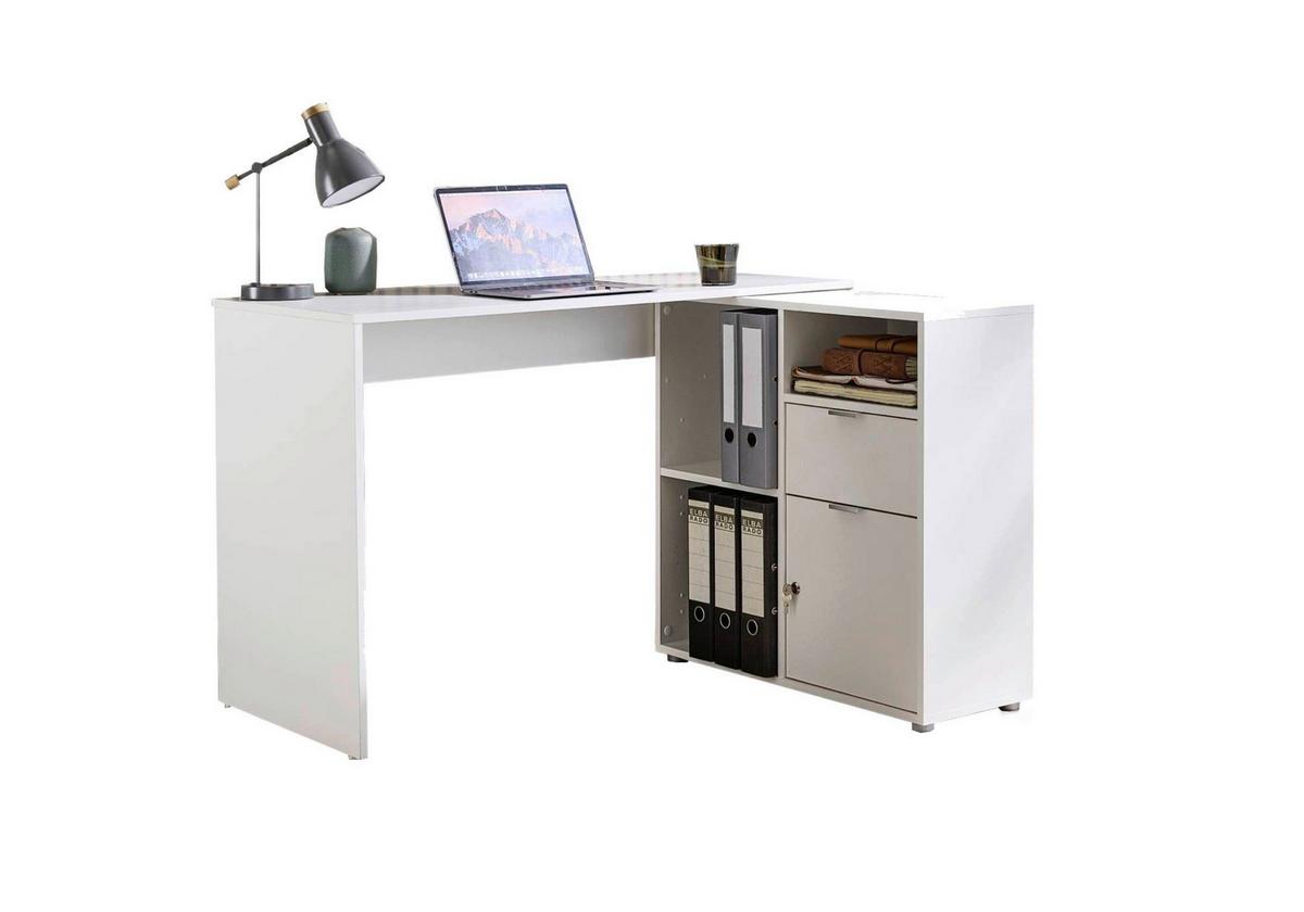 Schreibtischkombination Leni Weiß L: 110cm - Weiß, MODERN, Holzwerkstoff (110/85/74cm) - MID.YOU