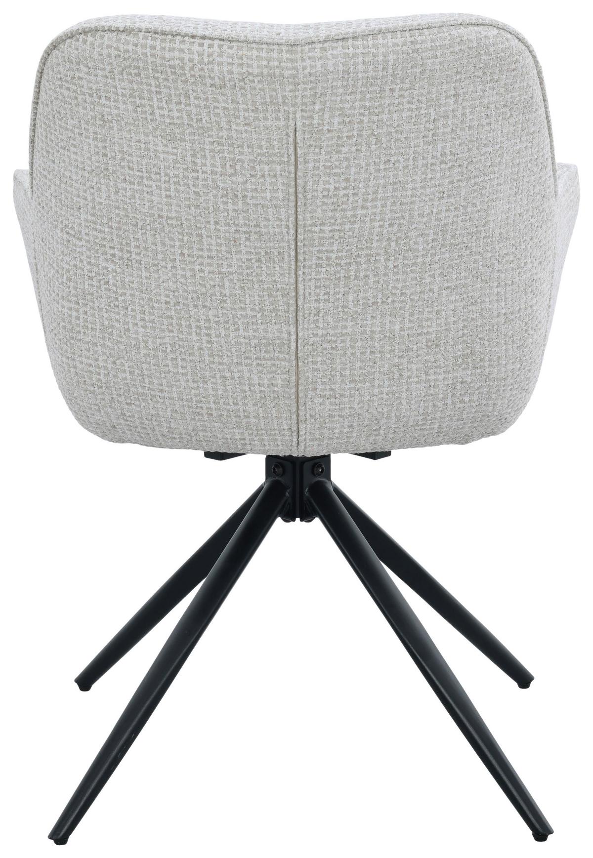 Armlehnstuhl Vittoria Schwarz/Beige B: 60 cm - Beige/Schwarz, MODERN, Textil/Metall (60/85/62cm) - Livetastic