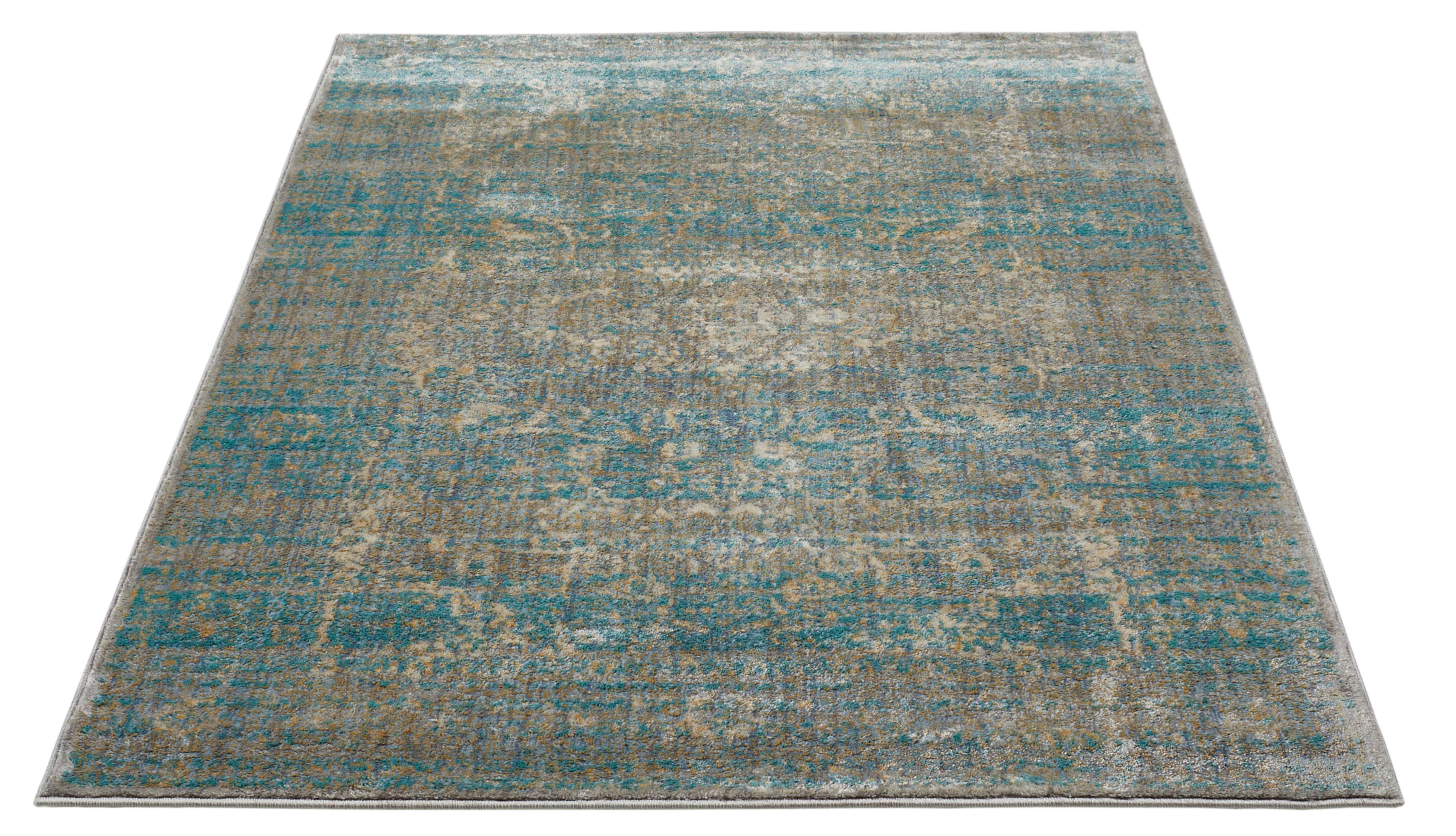 Webteppich Belcanto - Türkis, Design, Textil (130/190cm) - Novel