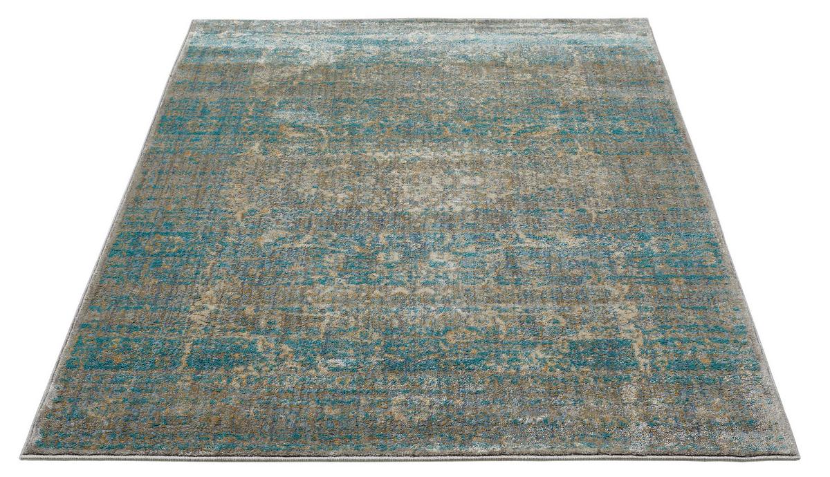 Webteppich Belcanto - Türkis, Design, Textil (130/190cm) - Novel
