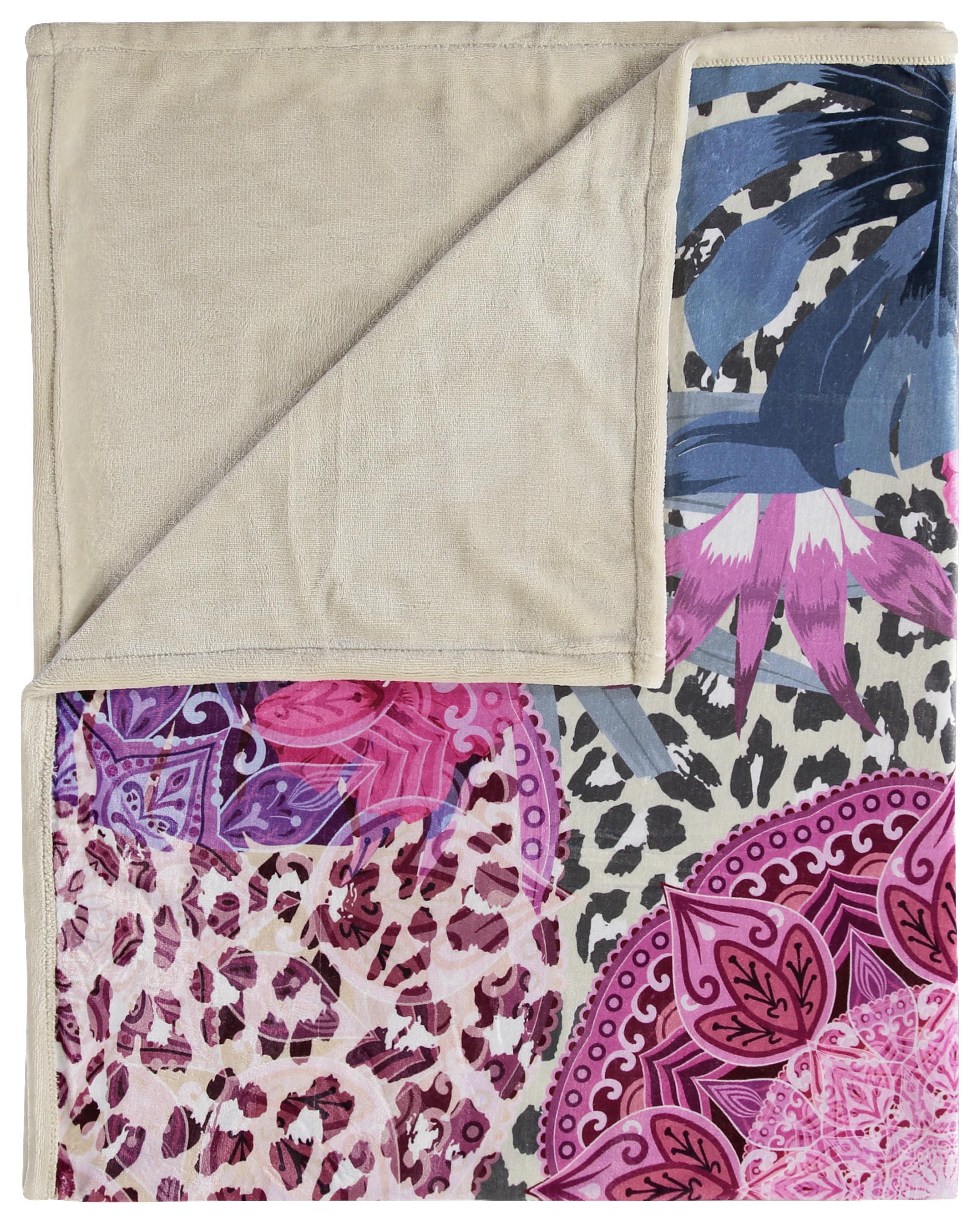 Kuscheldecke Allison Multicolour 130x160 cm - Sandfarben/Multicolor, Textil (130/160cm)